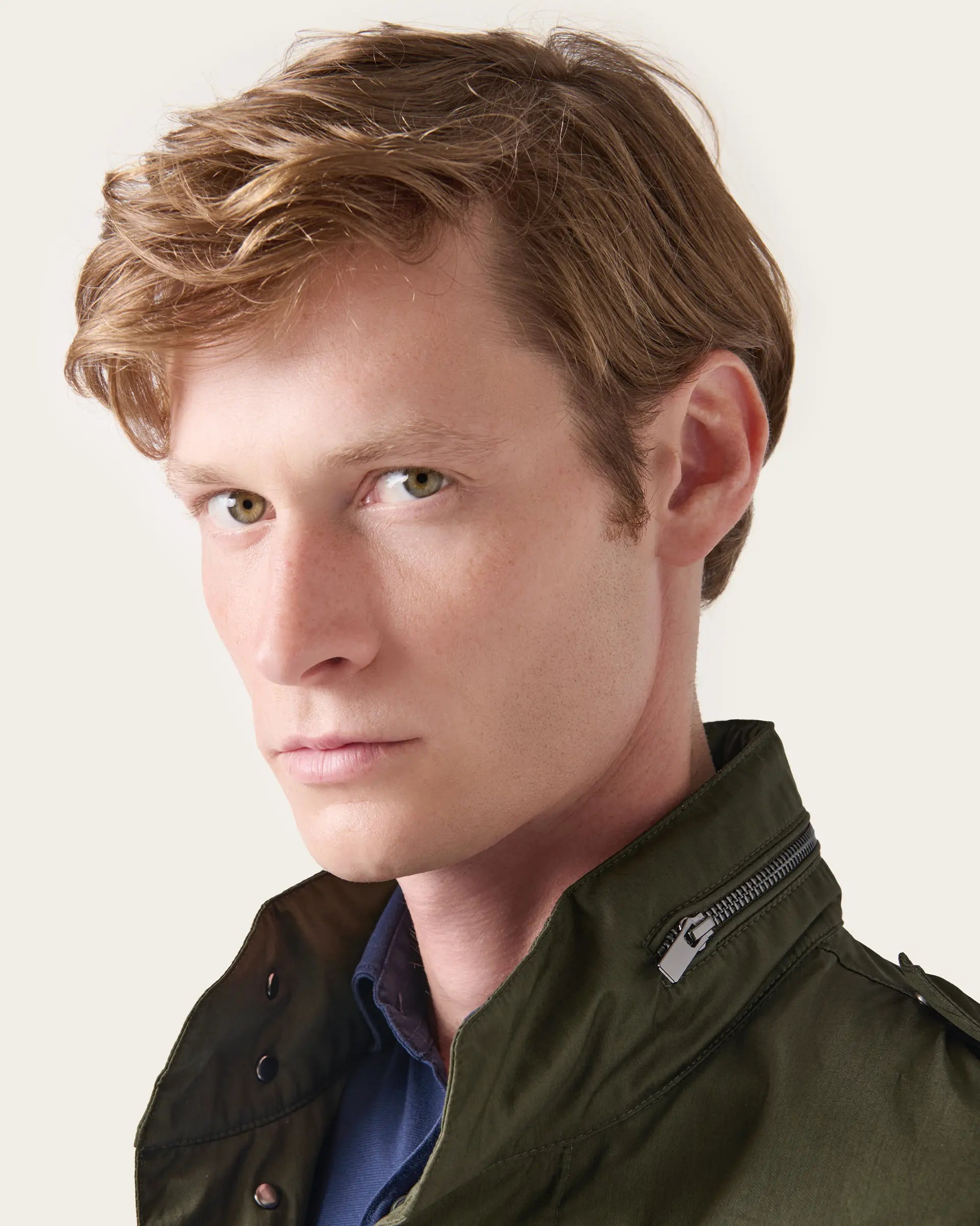 Field jacket verde in cotone tecnico Olmetex