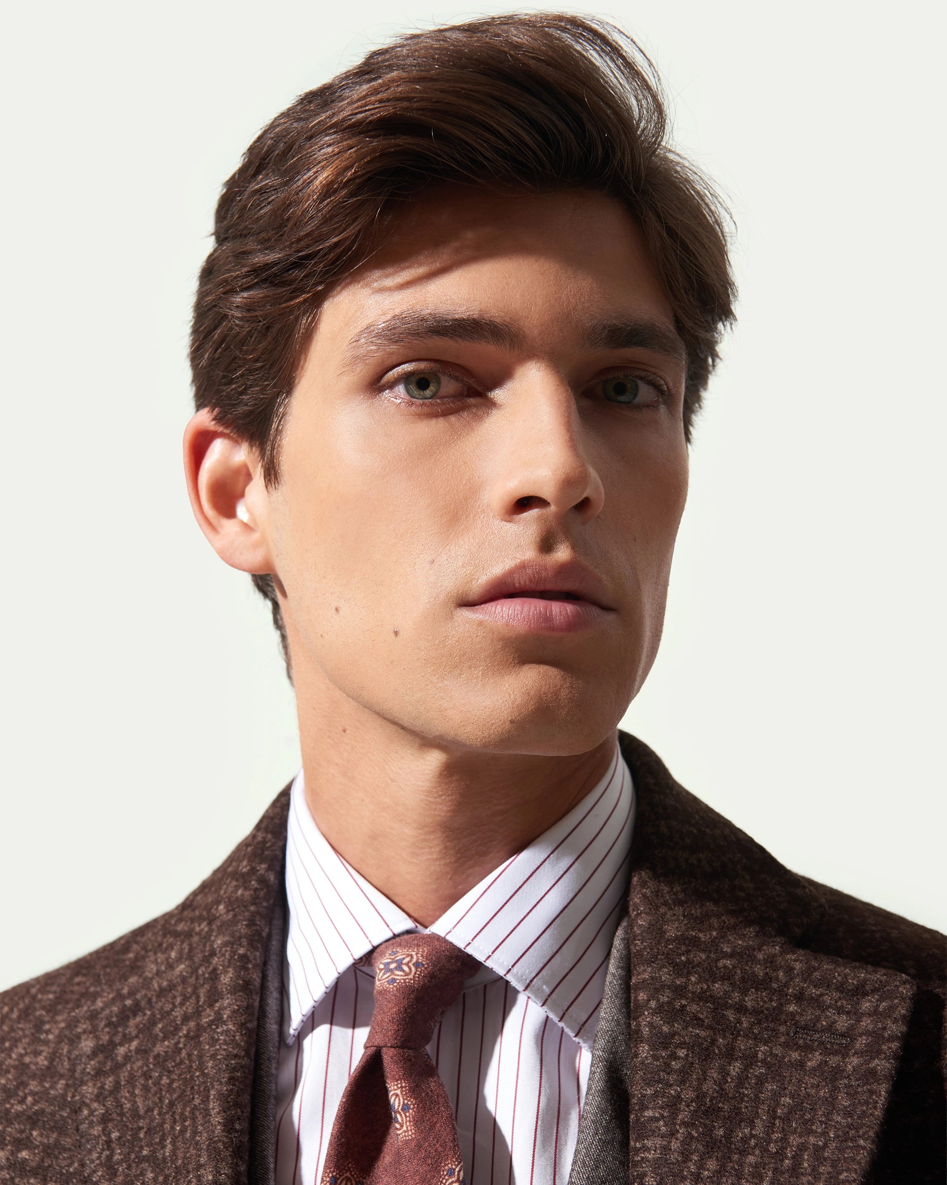 Cappotto marrone in fantasia galles jersey