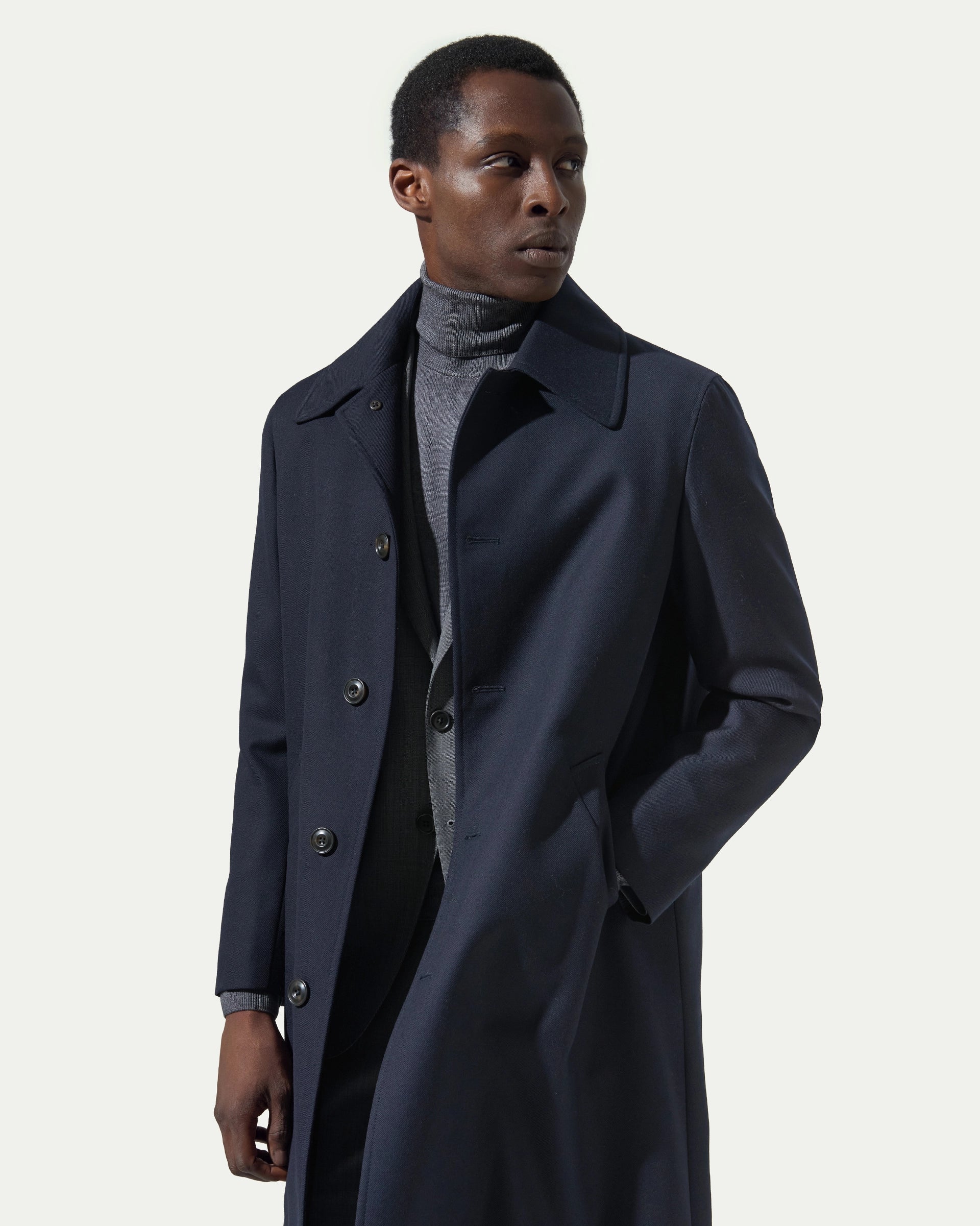 Cappotto Blu in pura Lana 5 bottoni