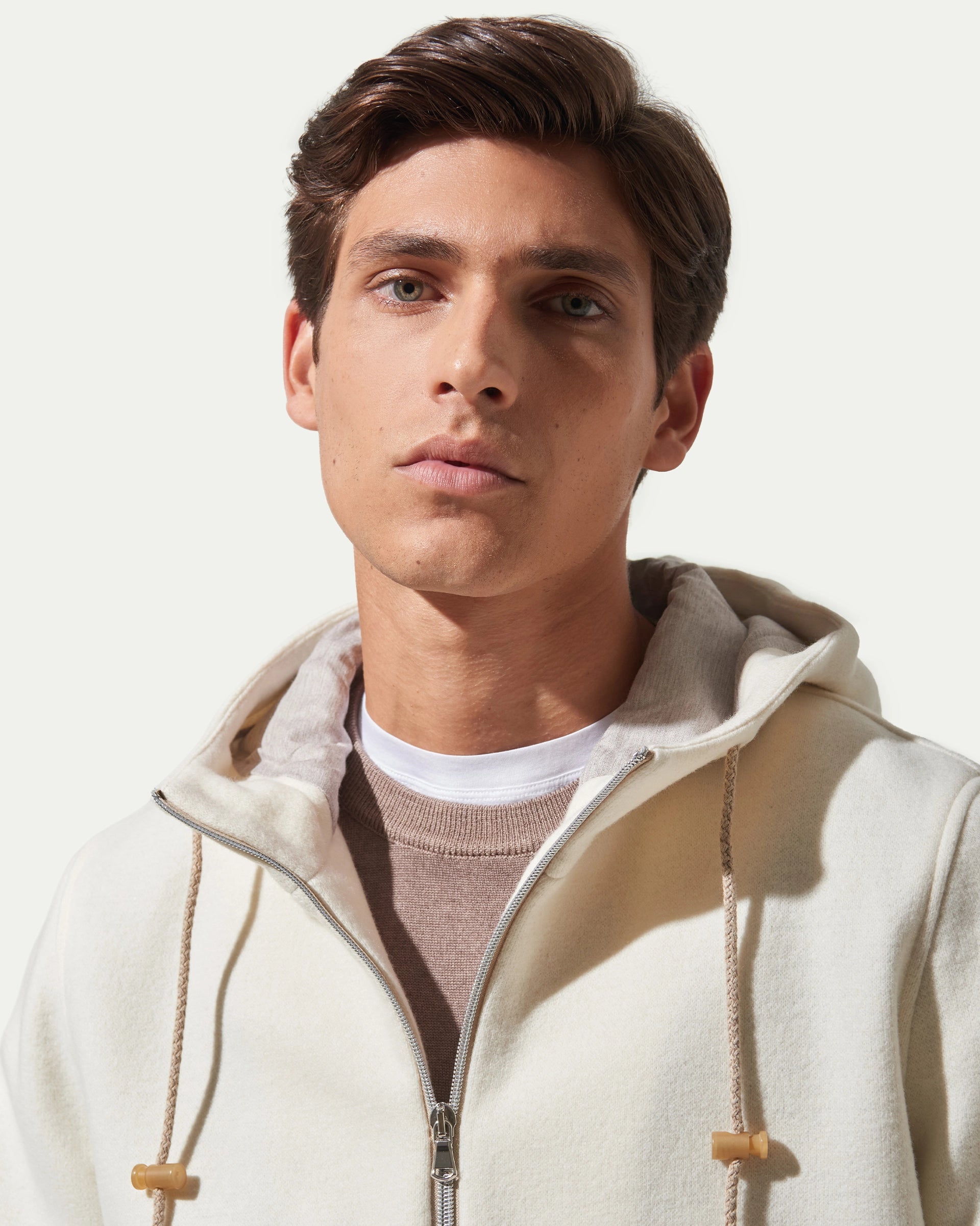 Bomber Panna tipo felpa in lana stretch