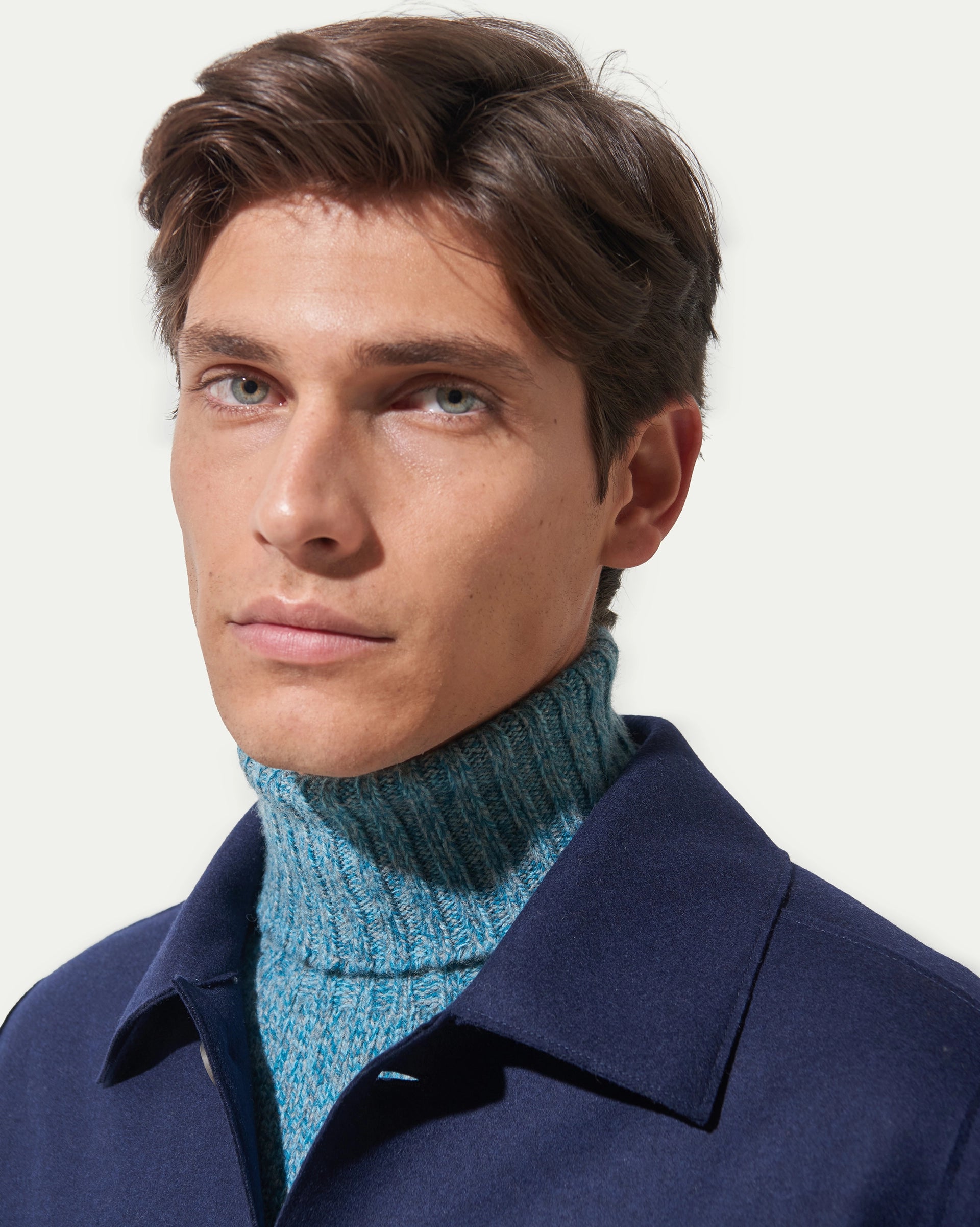 Shirt Jacket blu in jersey