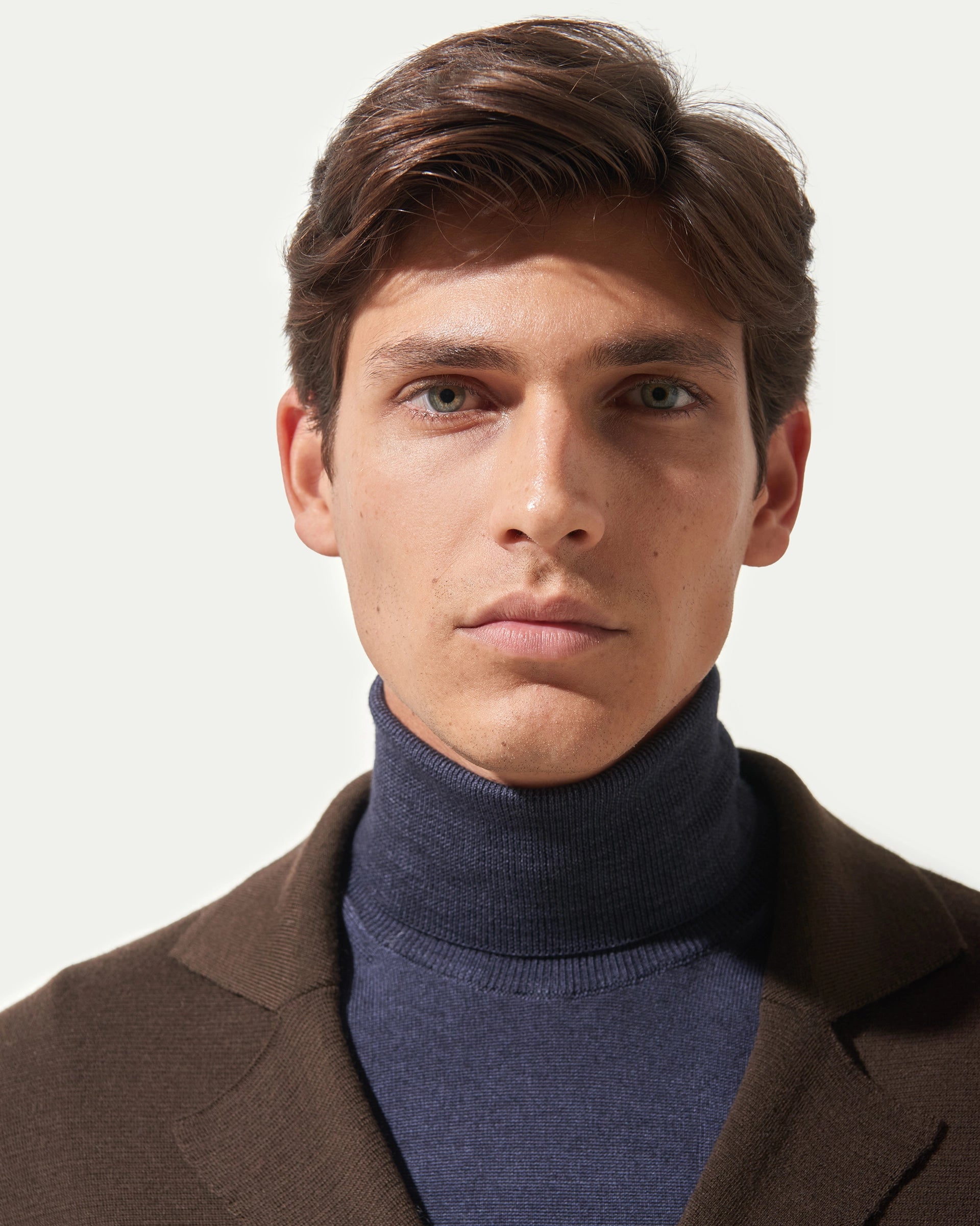 Blazer Doppiopetto Marrone in pura lana merinos extrafine finezza 5