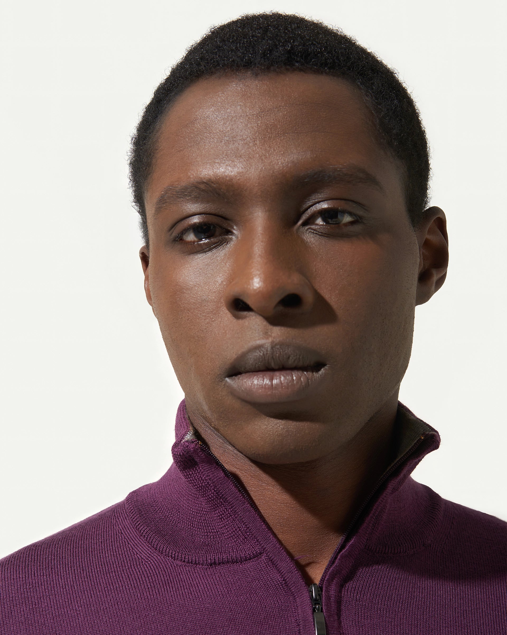 Serafino Zip viola in pura lana merinos extrafine finezza 12