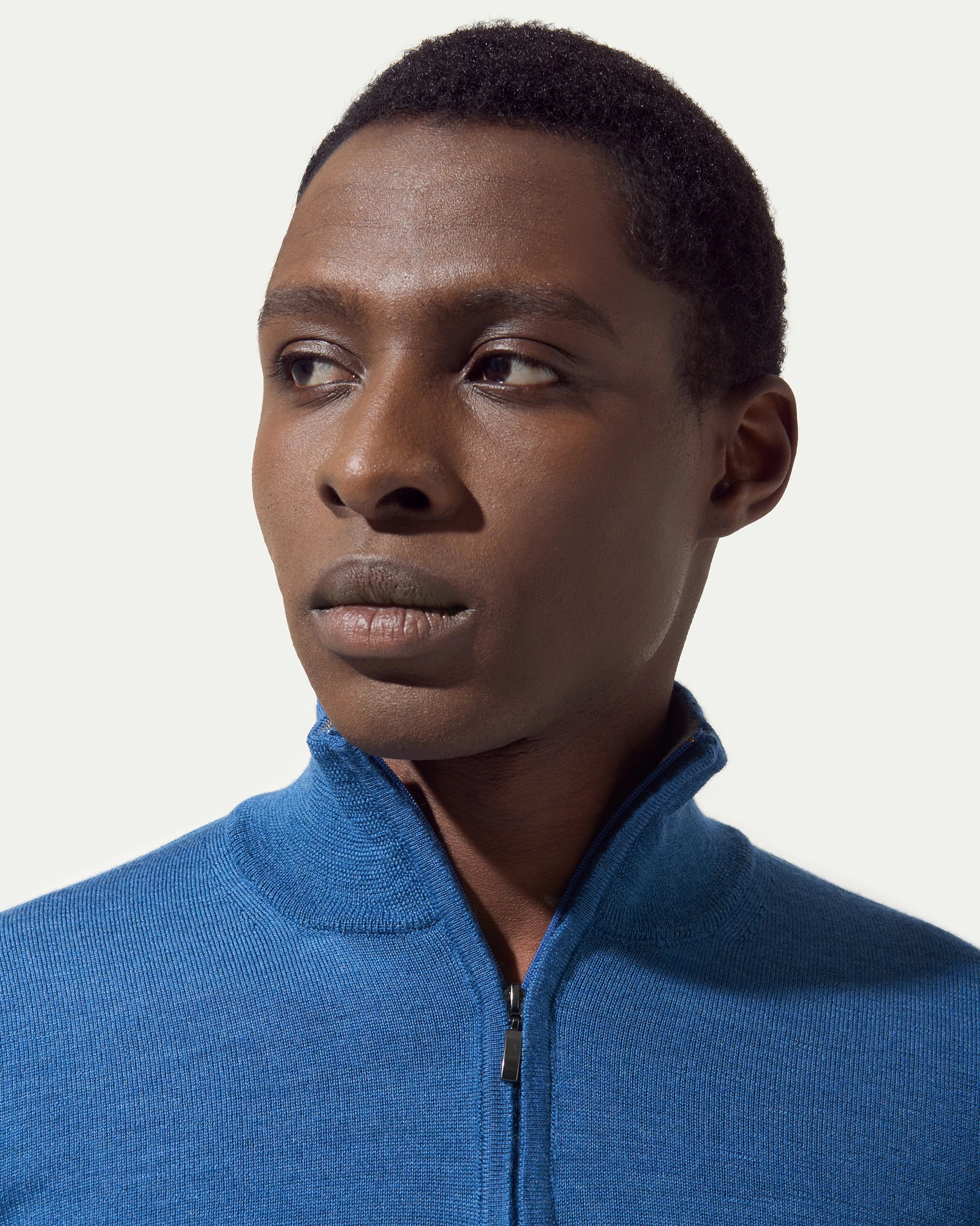 Serafino Zip petrolio in pura lana merinos extrafine finezza 12