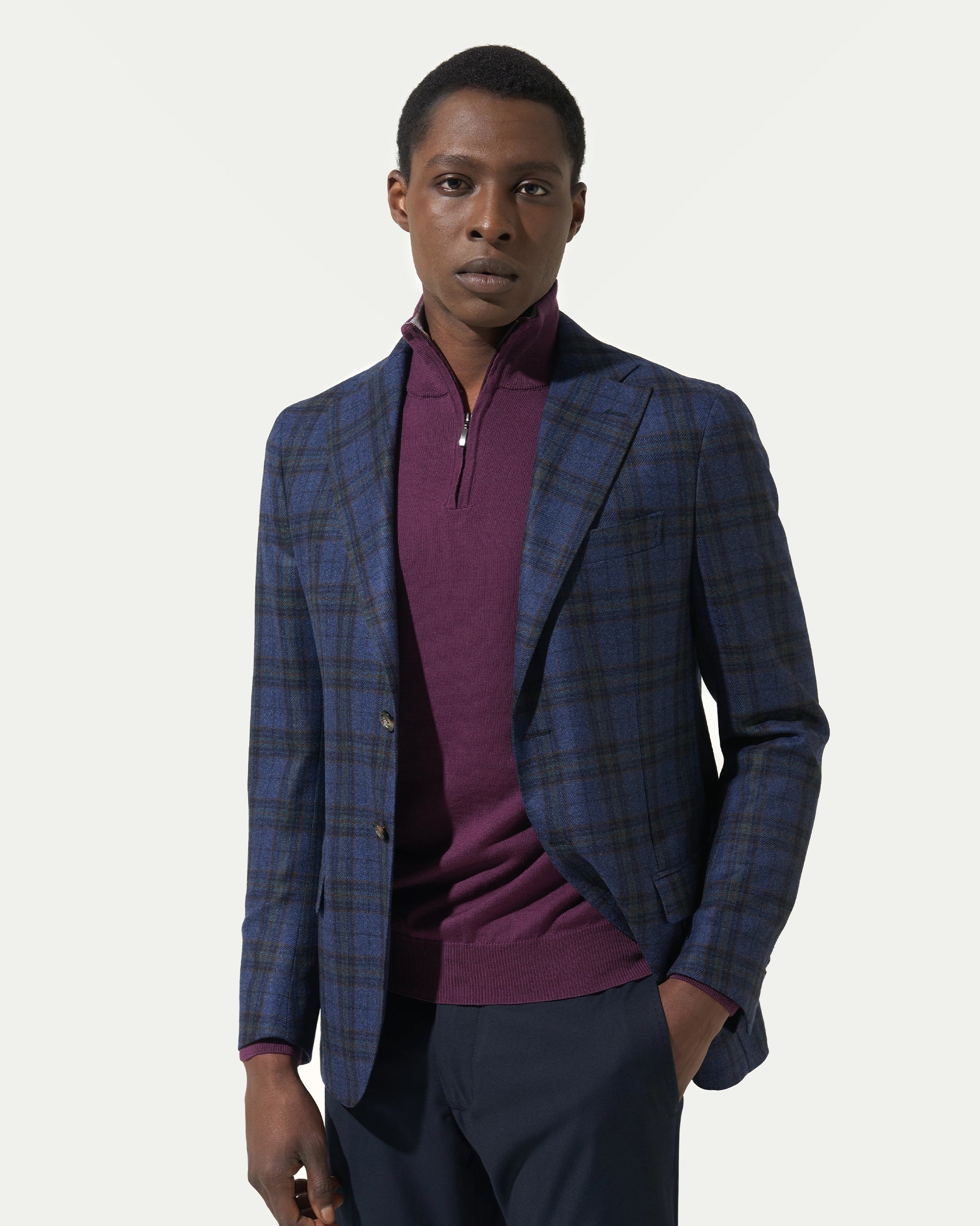 Giacca finestrata avion in lana e cashmere tessuto Loro Piana