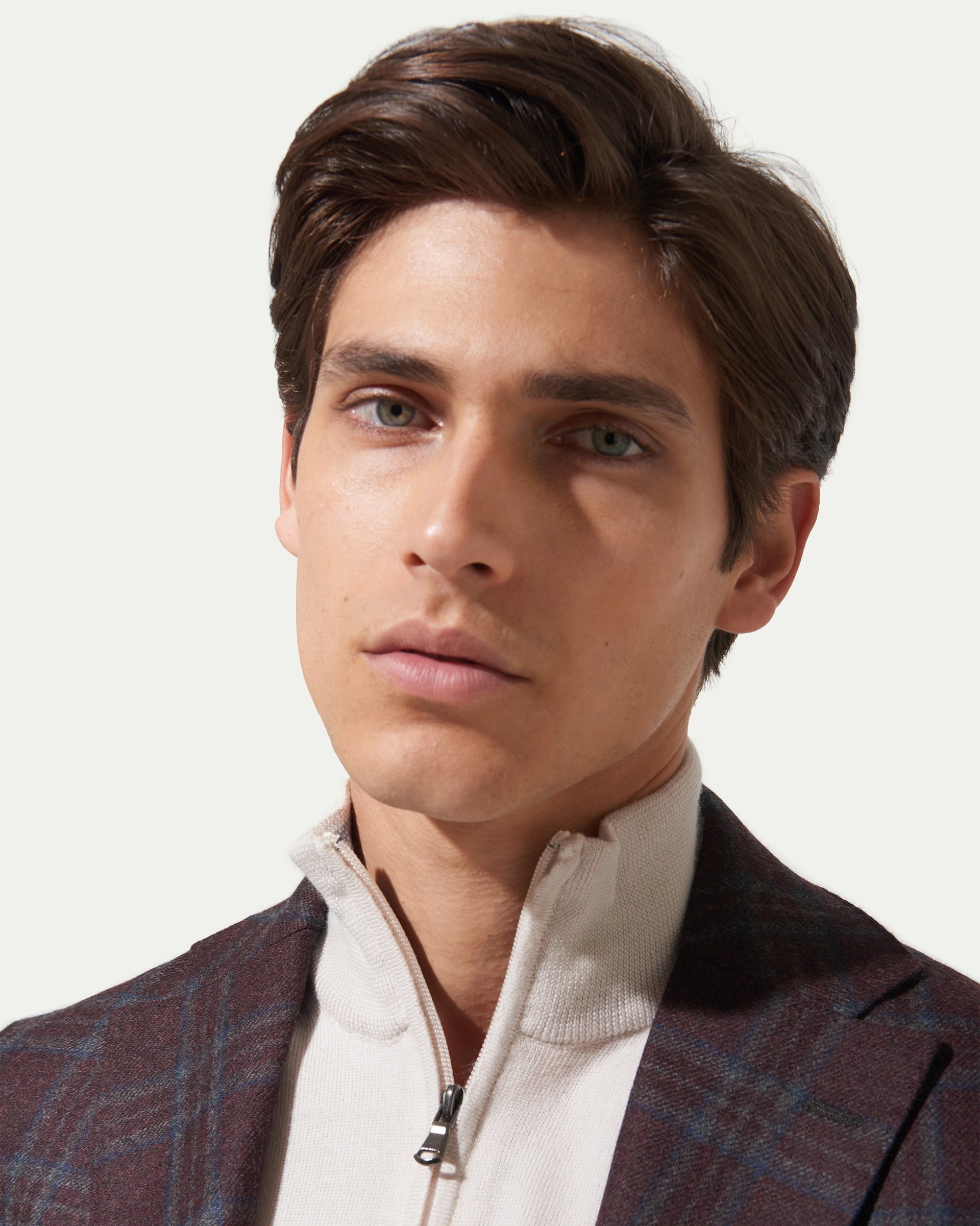 Giacca finestrata bordo in lana e cashmere tessuto Loro Piana