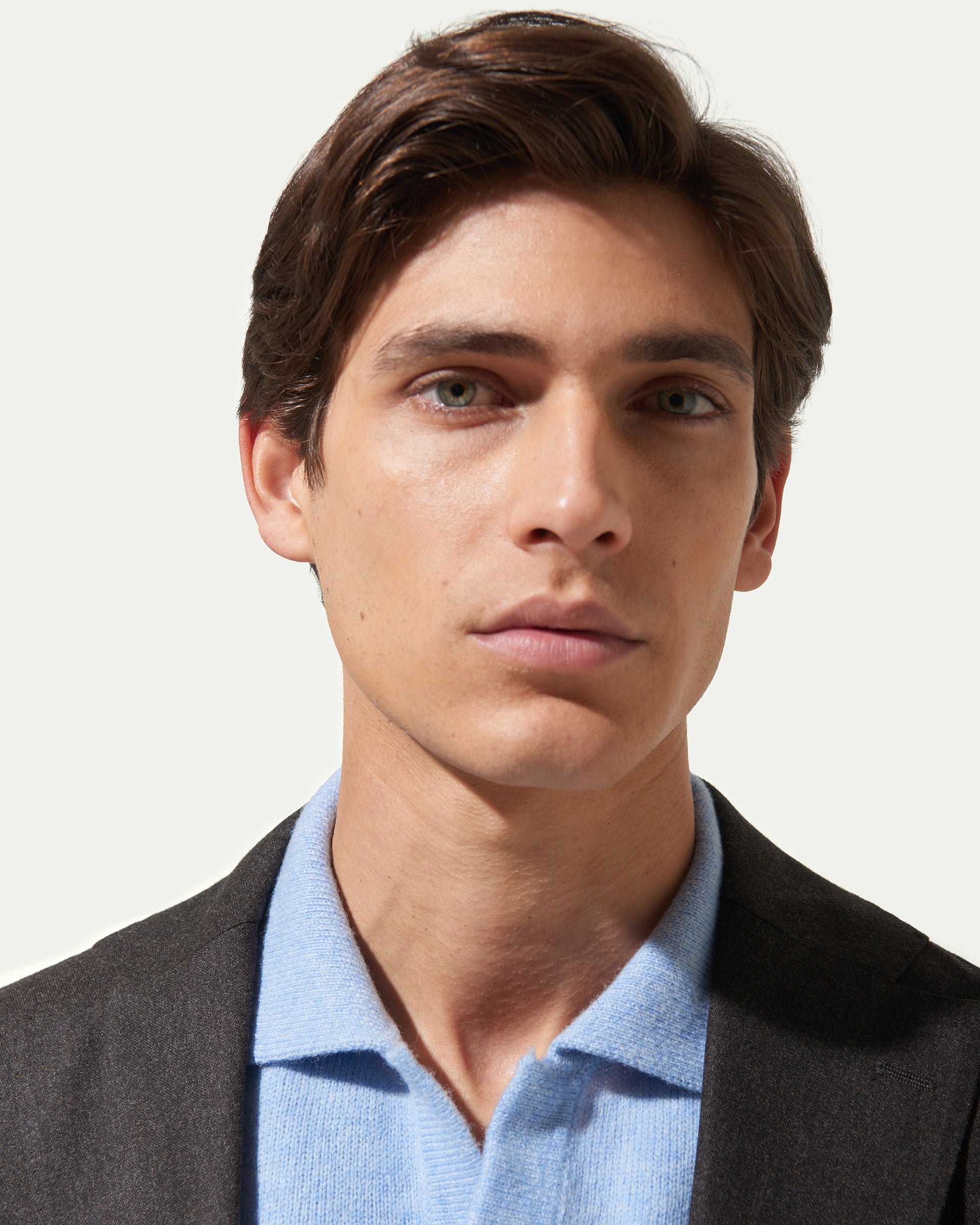 Giacca marrone in lana e cashmere tessuto Loro Piana