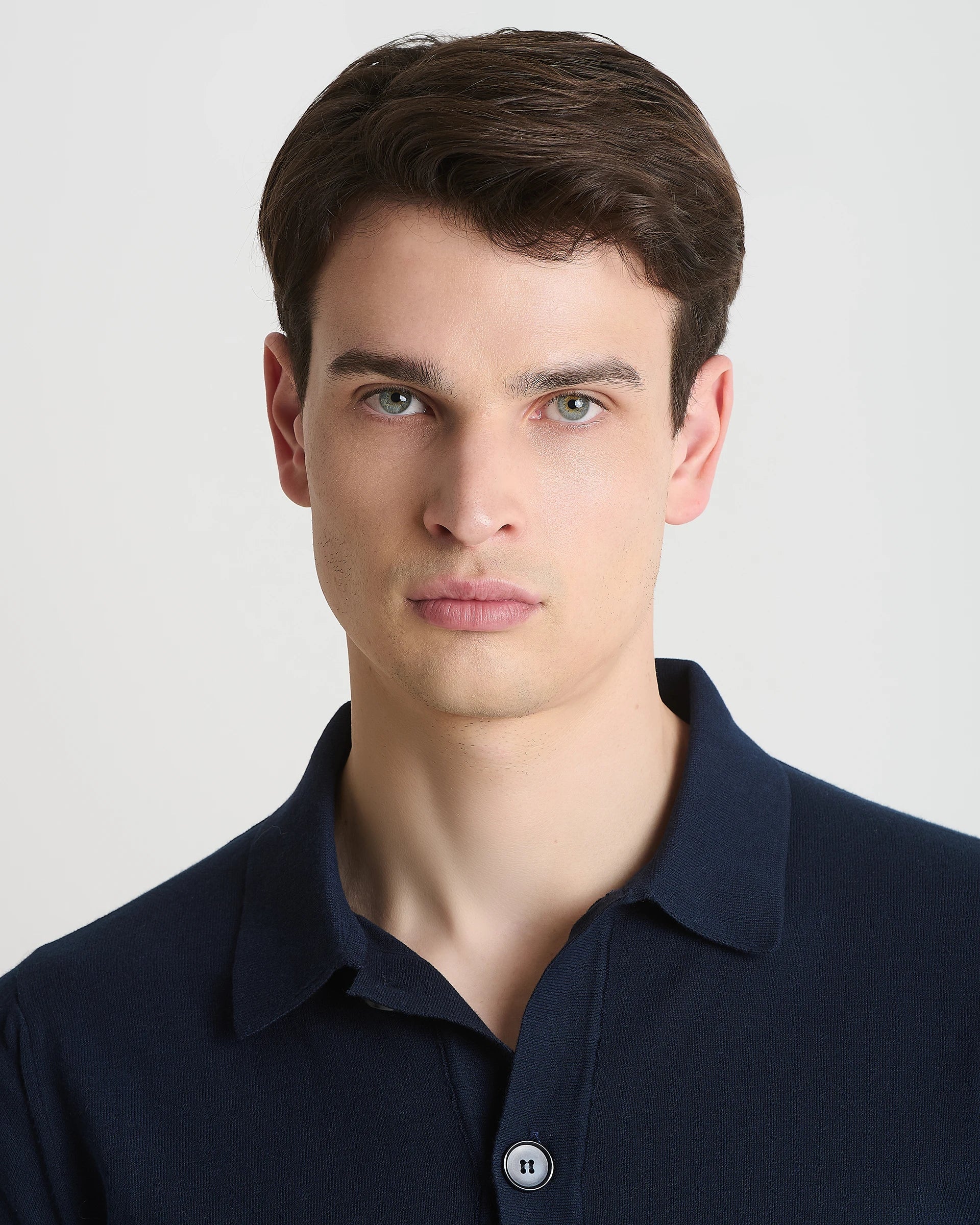 Giacca Camicia blu manica corta in puro cotone crepe