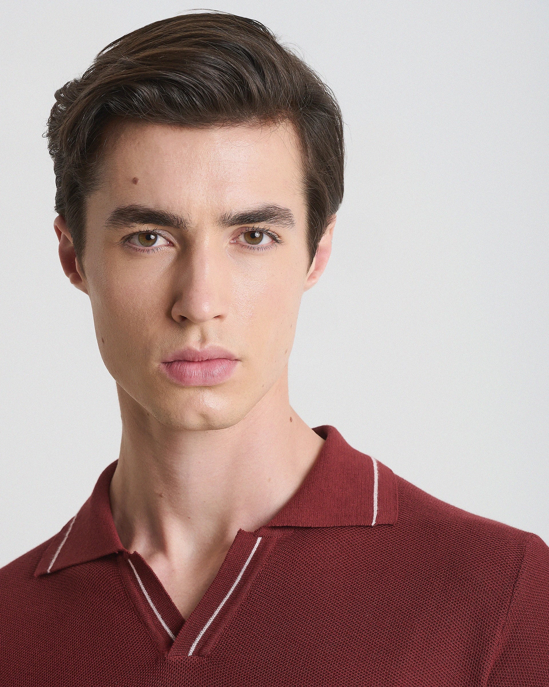 Polo derby vinaccia in puro cotone punto piquet