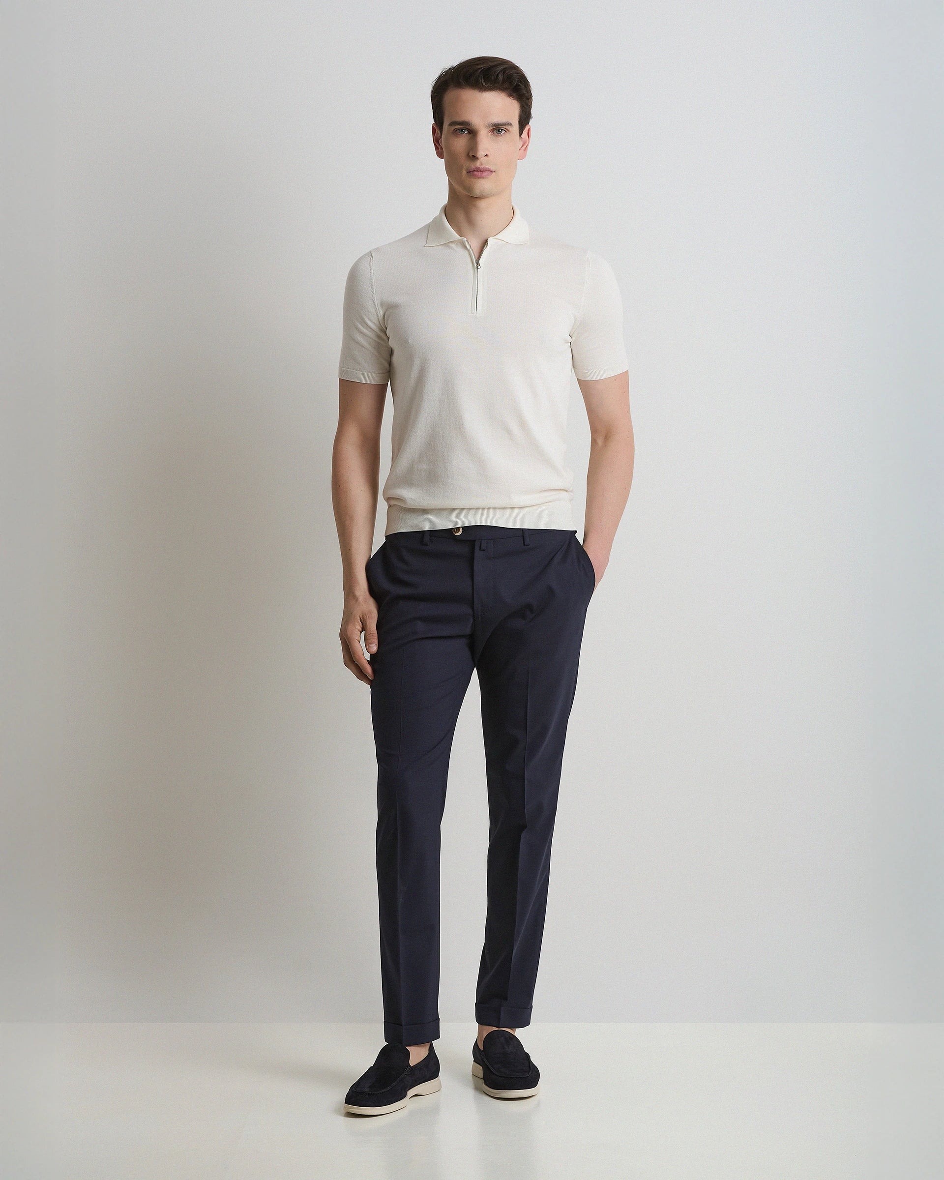 Pantalone impeccabile blu in lana stretch