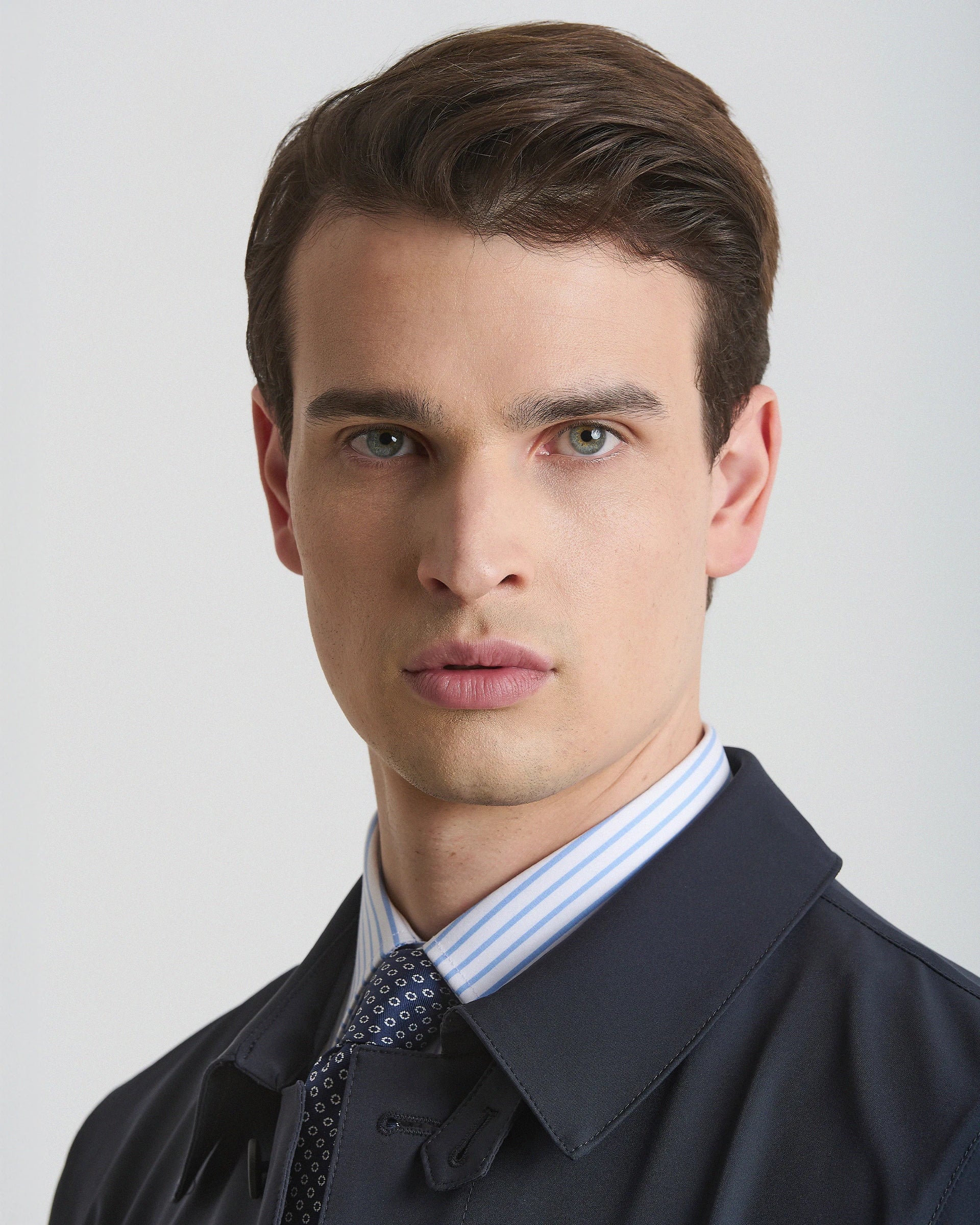 Trench Stretch Blu in tessuto tecnico Olmetex