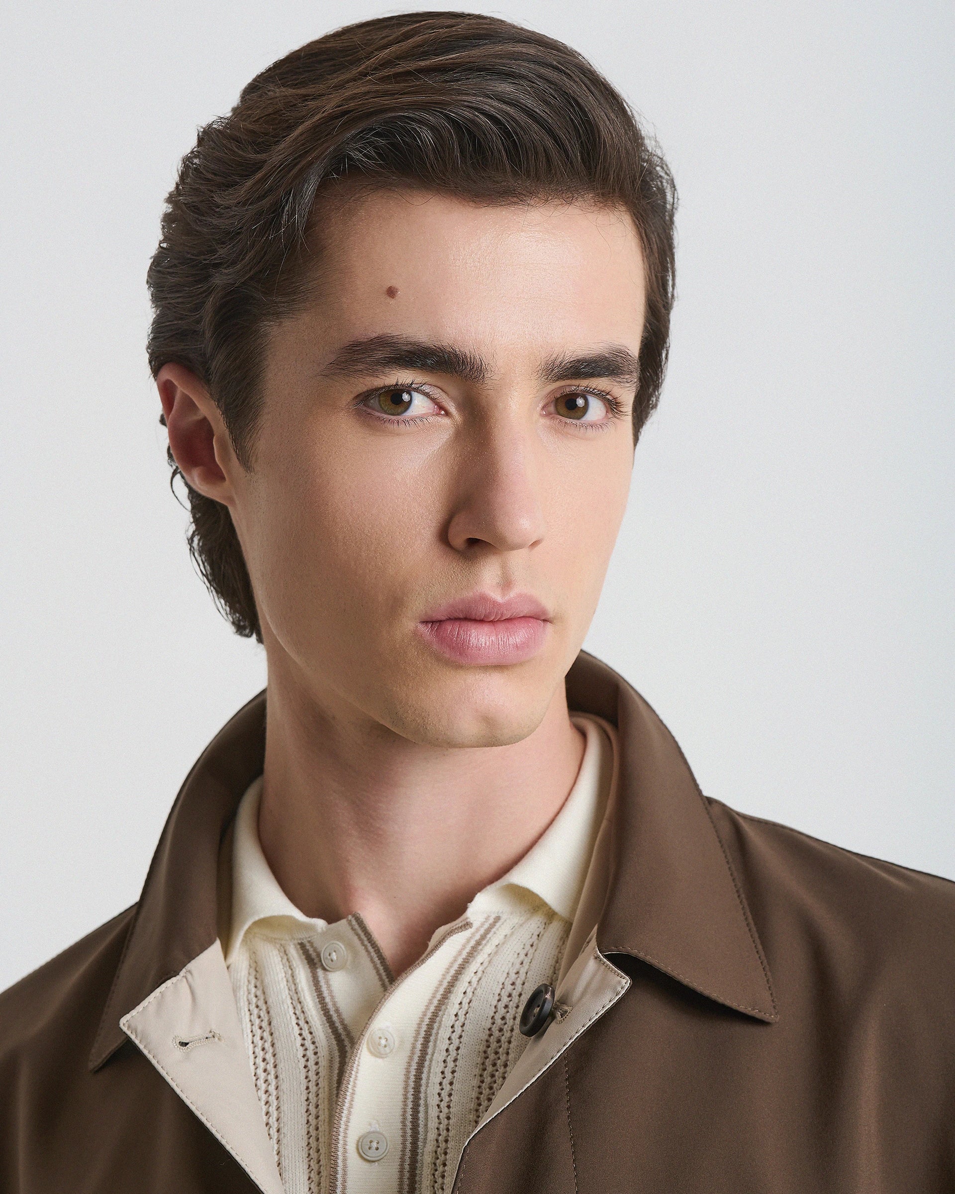 Trench Moro/Beige in tessuto tecnico Olmetex