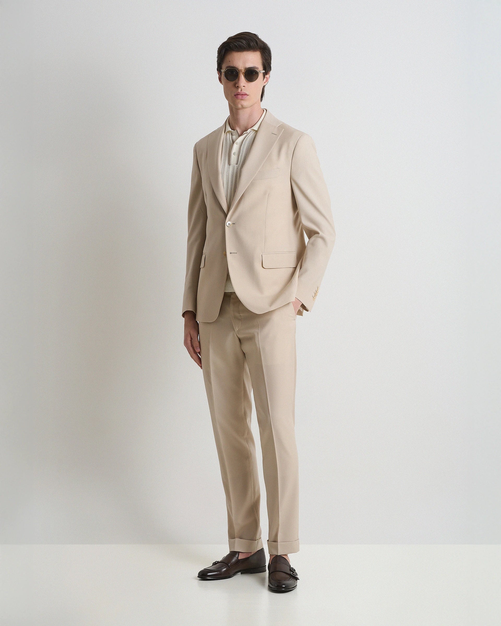 Abito beige in pura lana tessuto Ermenegildo Zegna Tropical