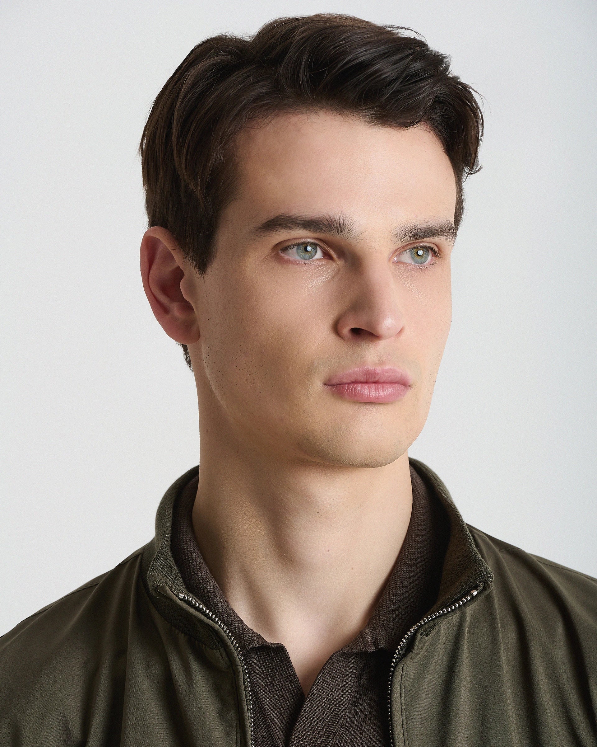 Bomber foderato verde in tessuto tecnico Olmetex