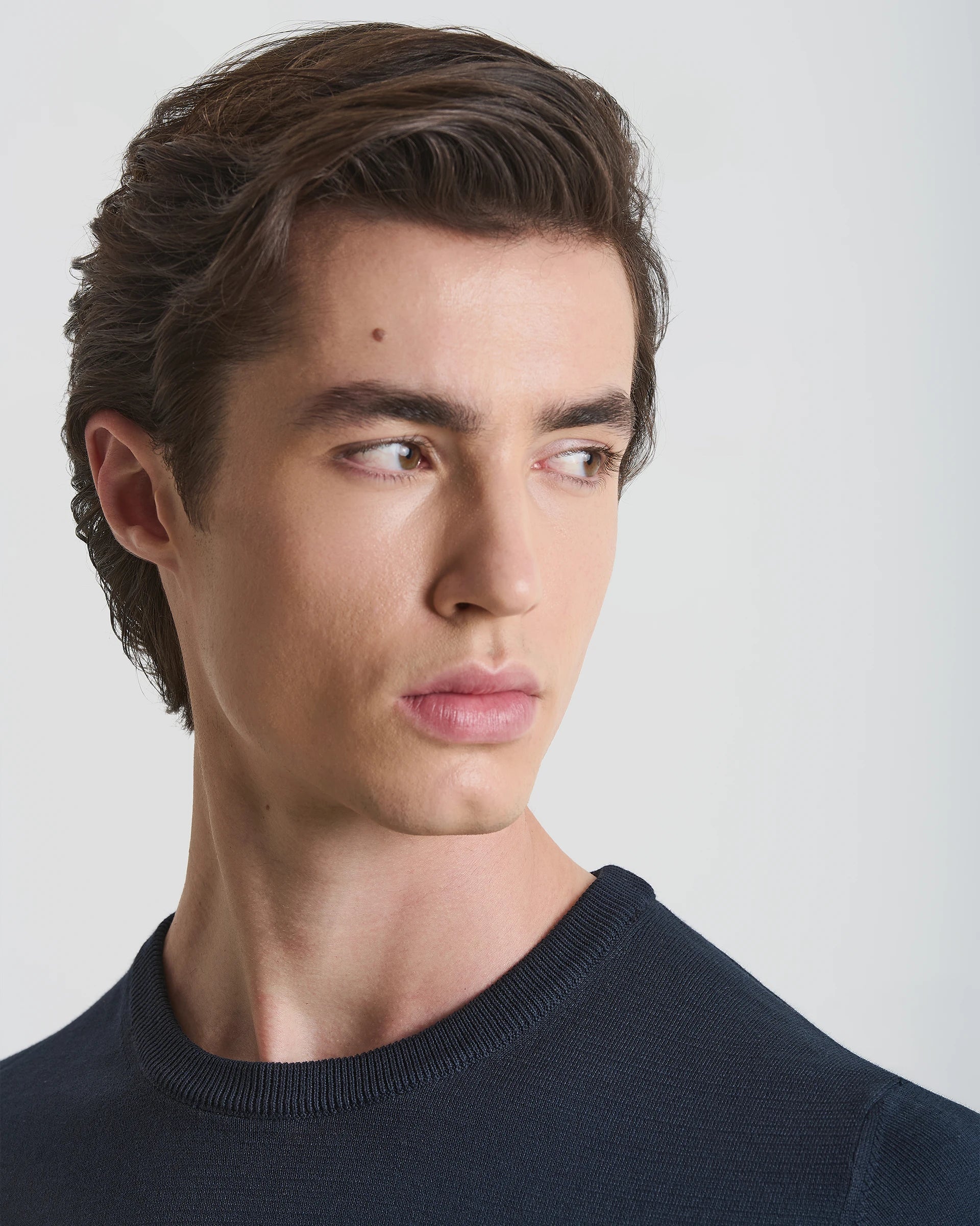 Girocollo manica corta navy in puro cotone
