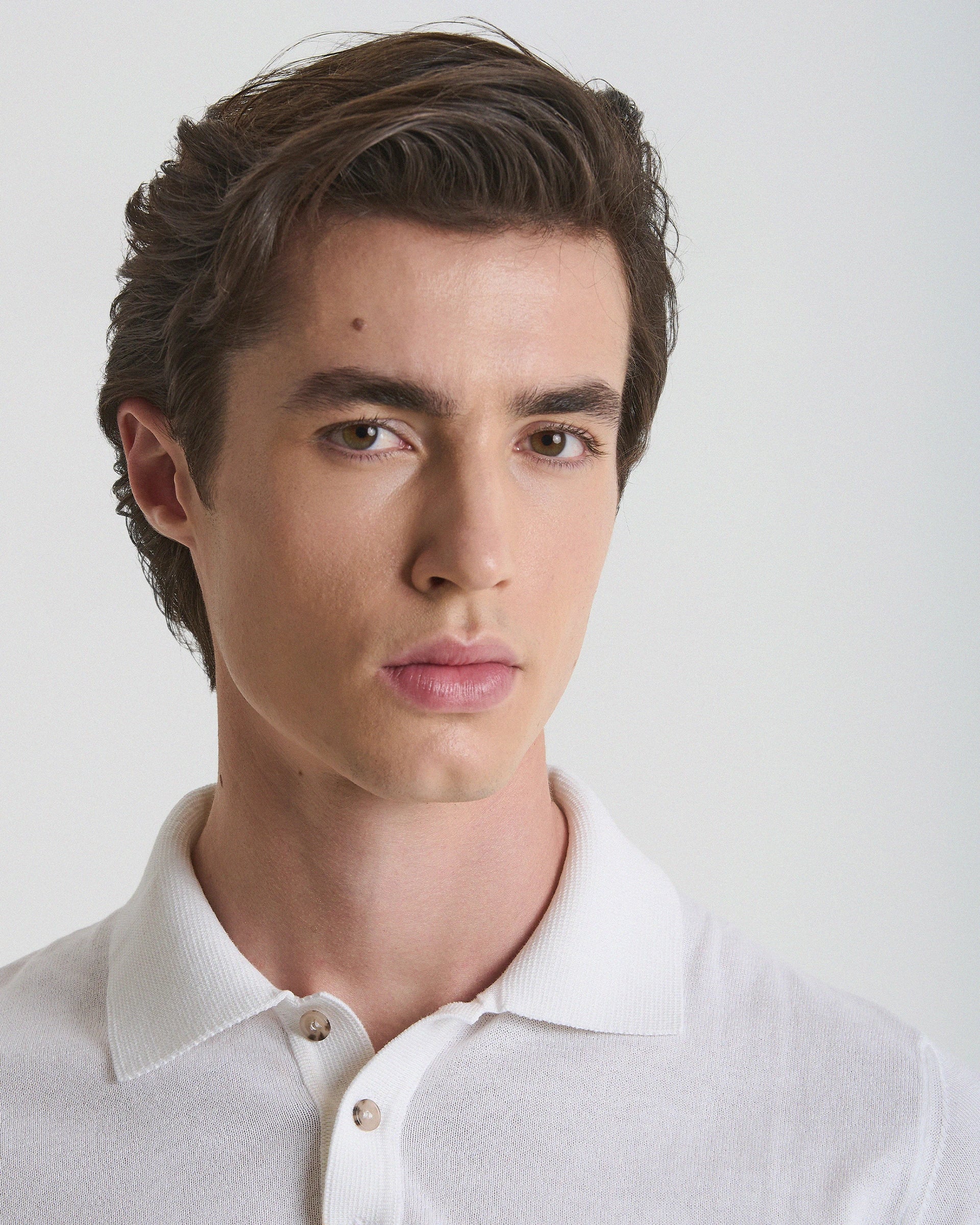 Polo 3 Bottoni manica corta bianco in puro cotone