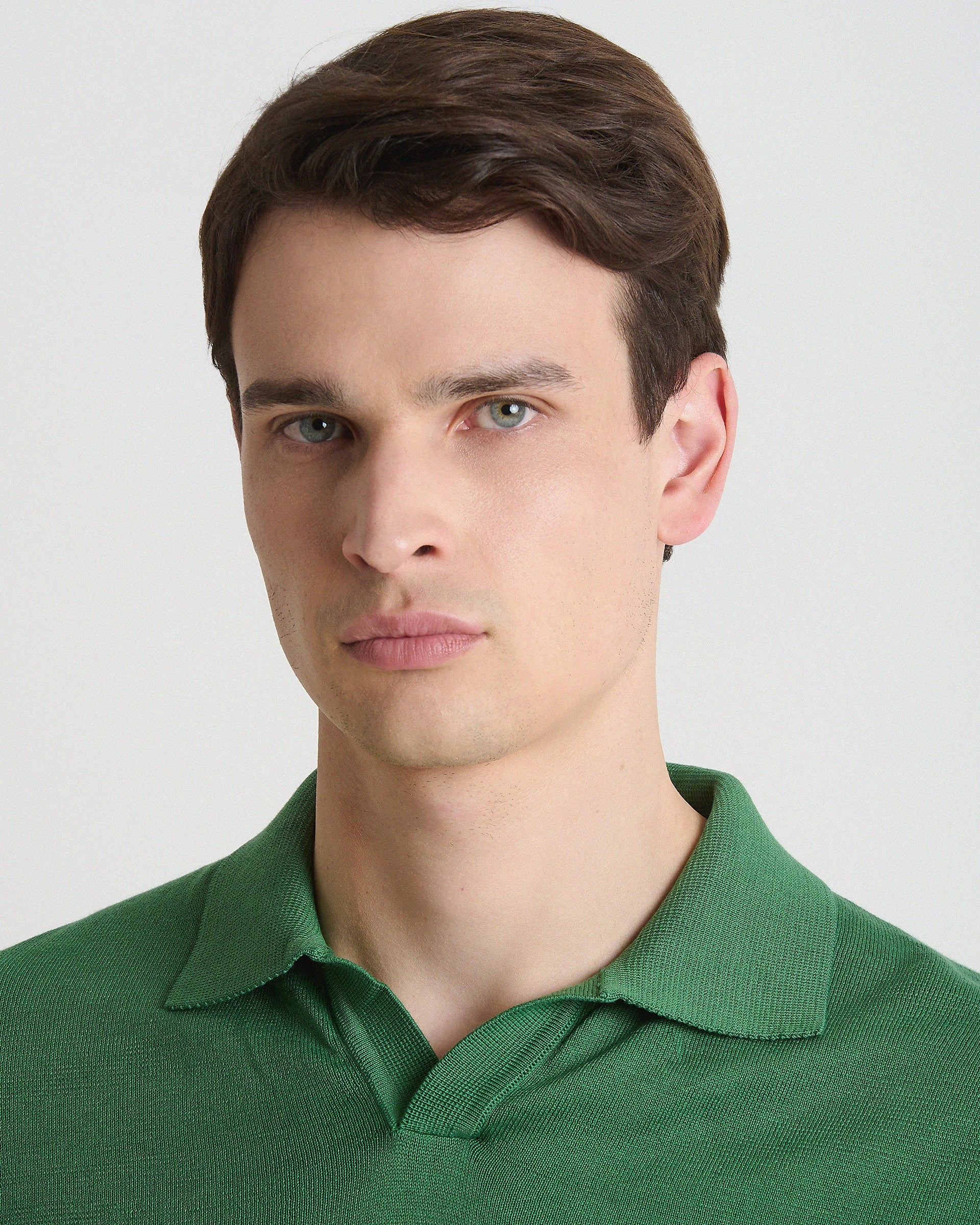 Men's short-sleeve polo shirt in pure cotton - bottle green