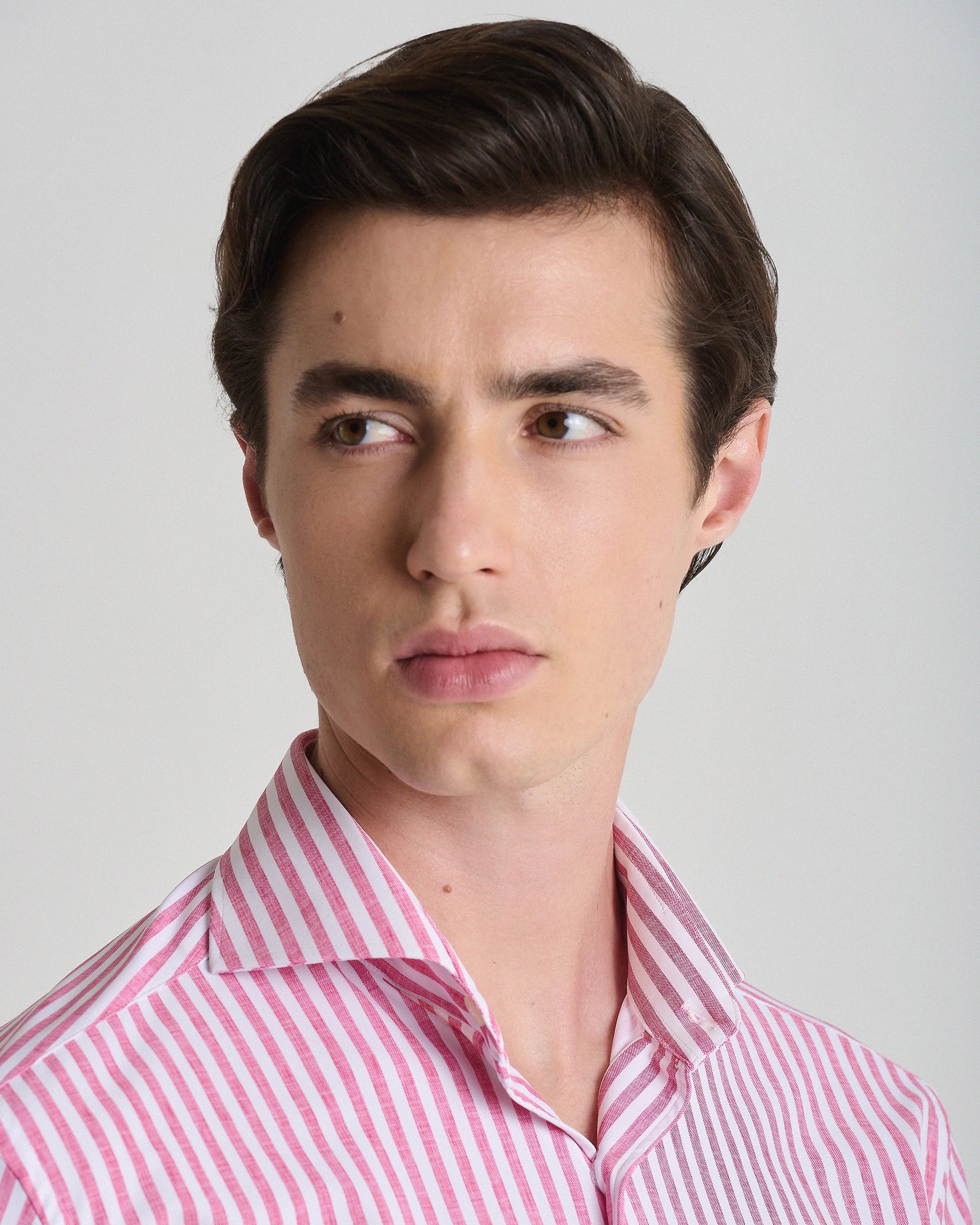 Performance shirt pink stripe easy iron comfort fit