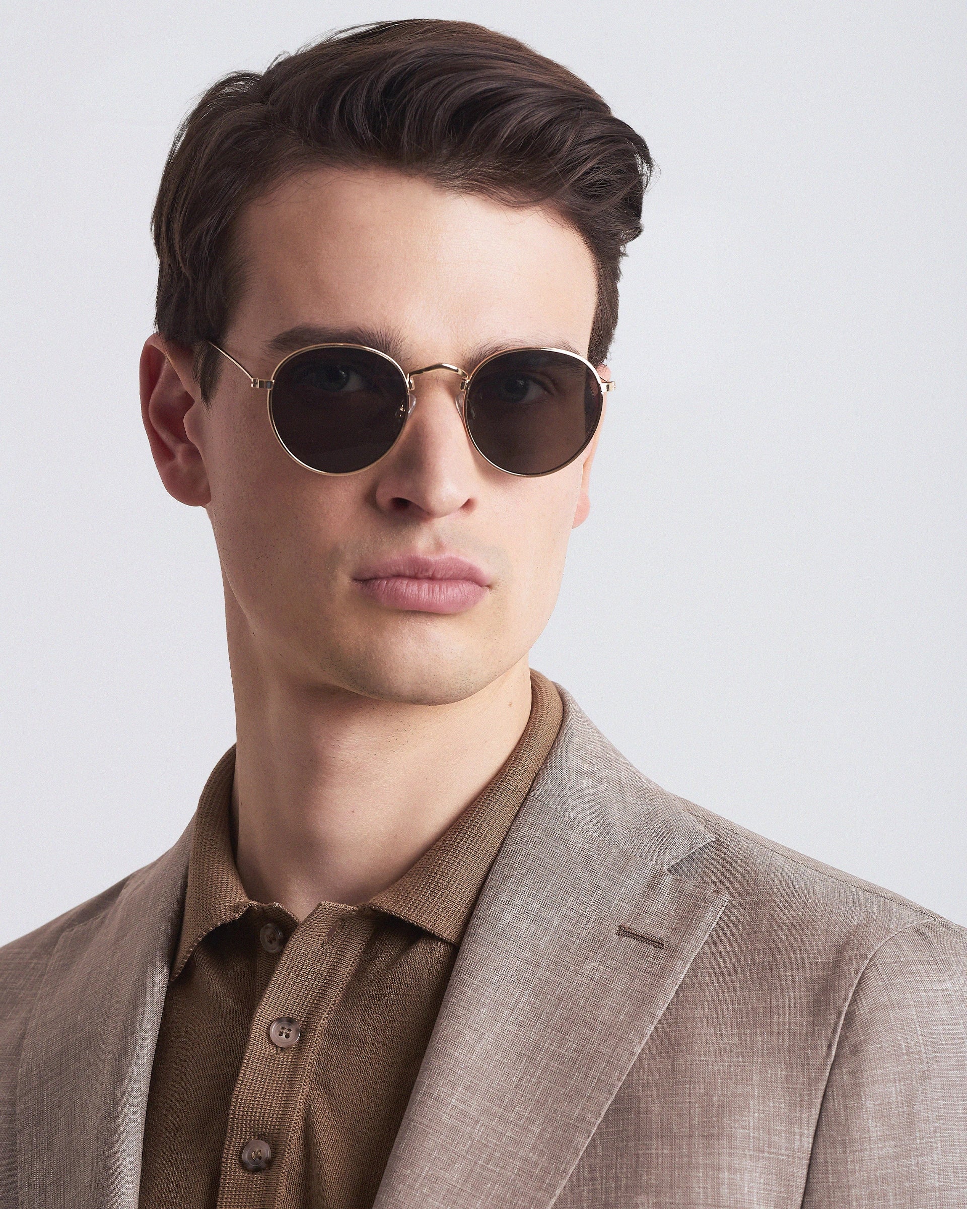 Abito Fiammato Beige in pura lana tessuto Vitale Barberis & Canonico Vintage