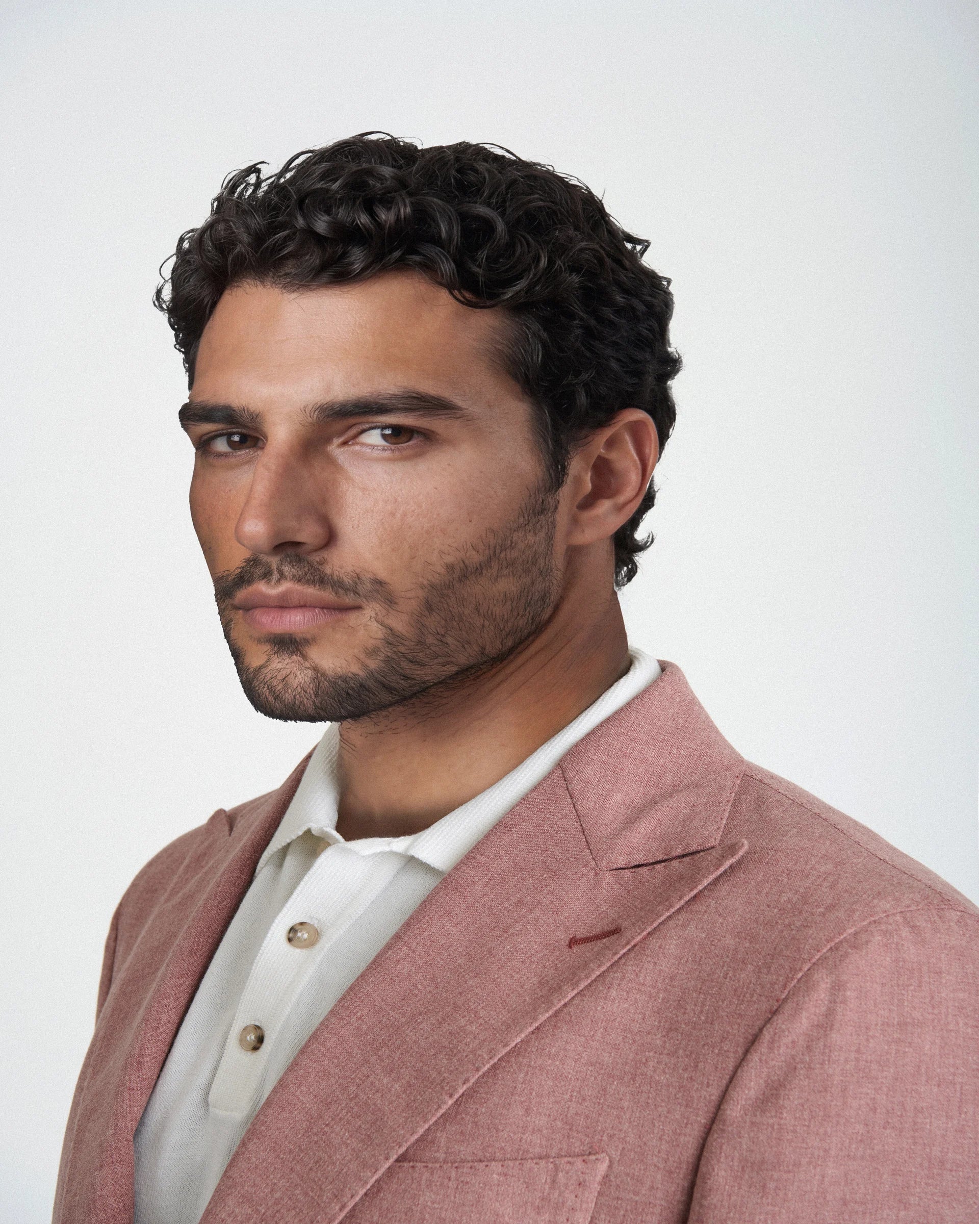 Giacca Rosa  in Lana, Cotone e Seta – Tessuto Vitale Barberis Canonico “Vintage”