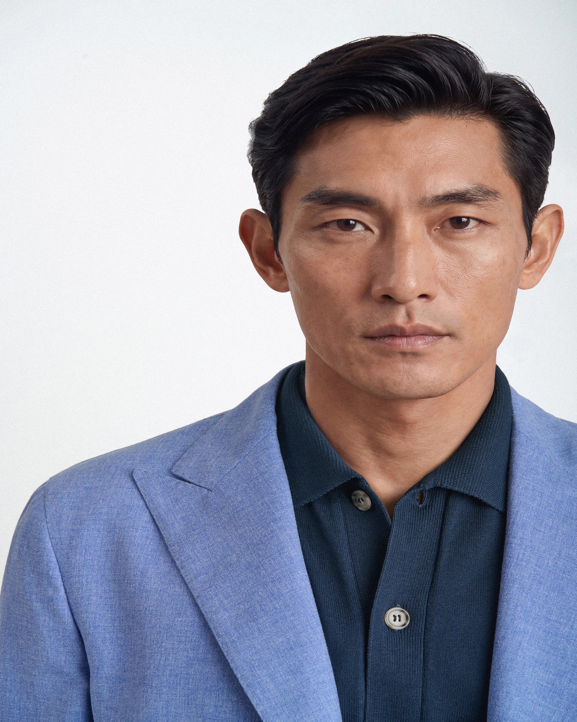 Giacca Azzurro  in Lana, Cotone e Seta – Tessuto Vitale Barberis Canonico “Vintage”