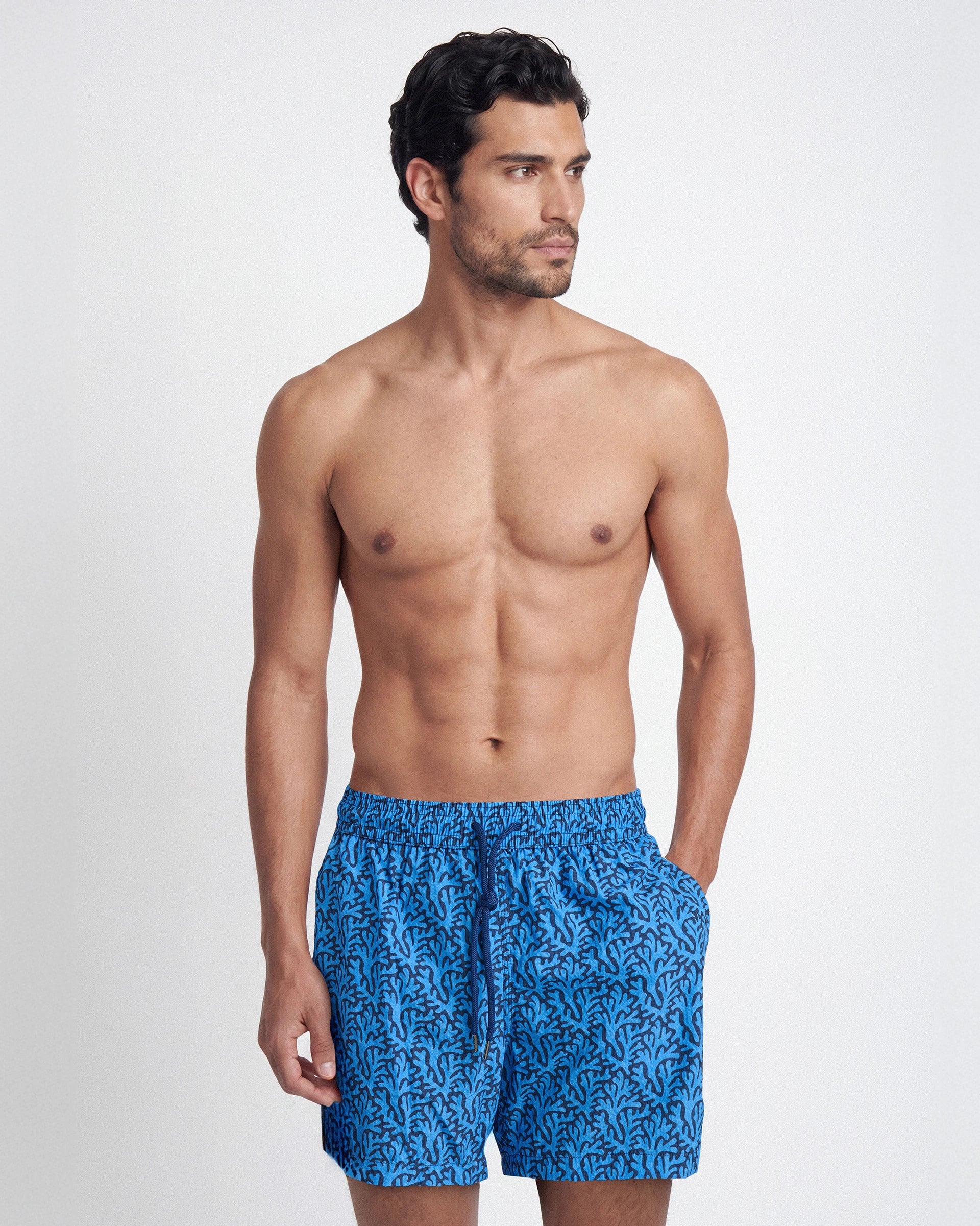 Short da bagno fantasia con motivi astratto