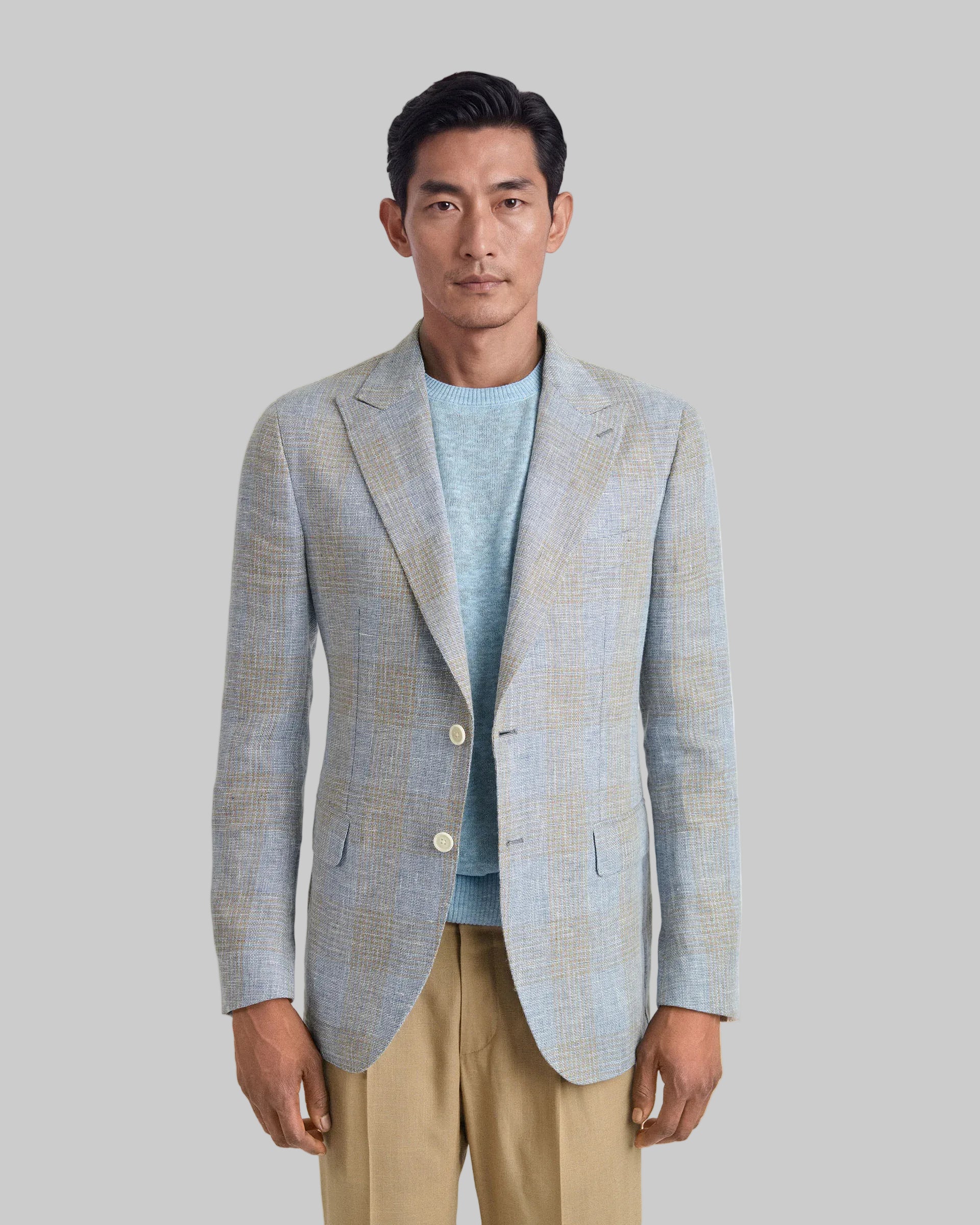 Giacca Grigia Tweed Estivo in Puro Lino – Tessuto Vittoria Linen
