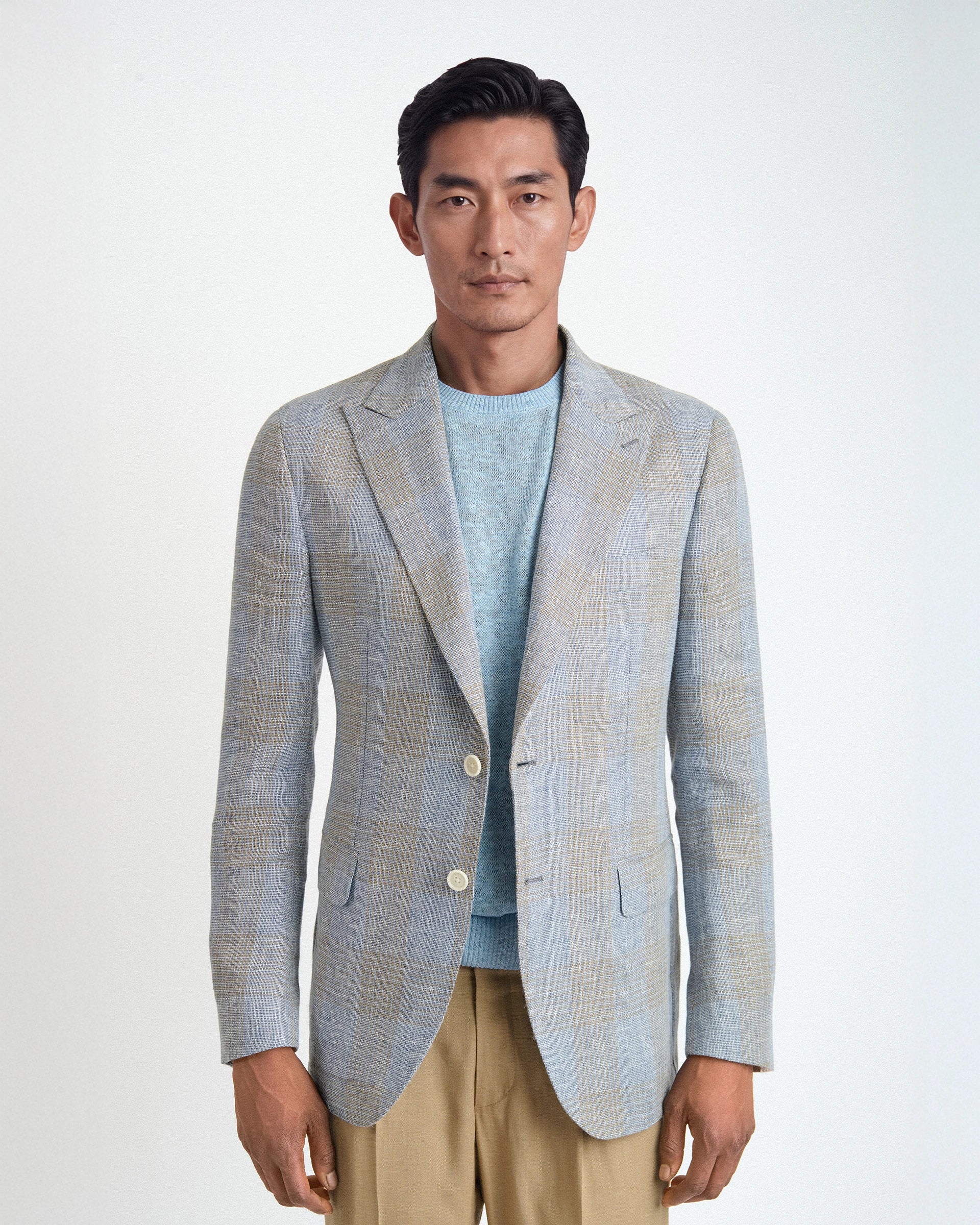 Giacca Grigia Tweed Estivo in Puro Lino – Tessuto Vittoria Linen