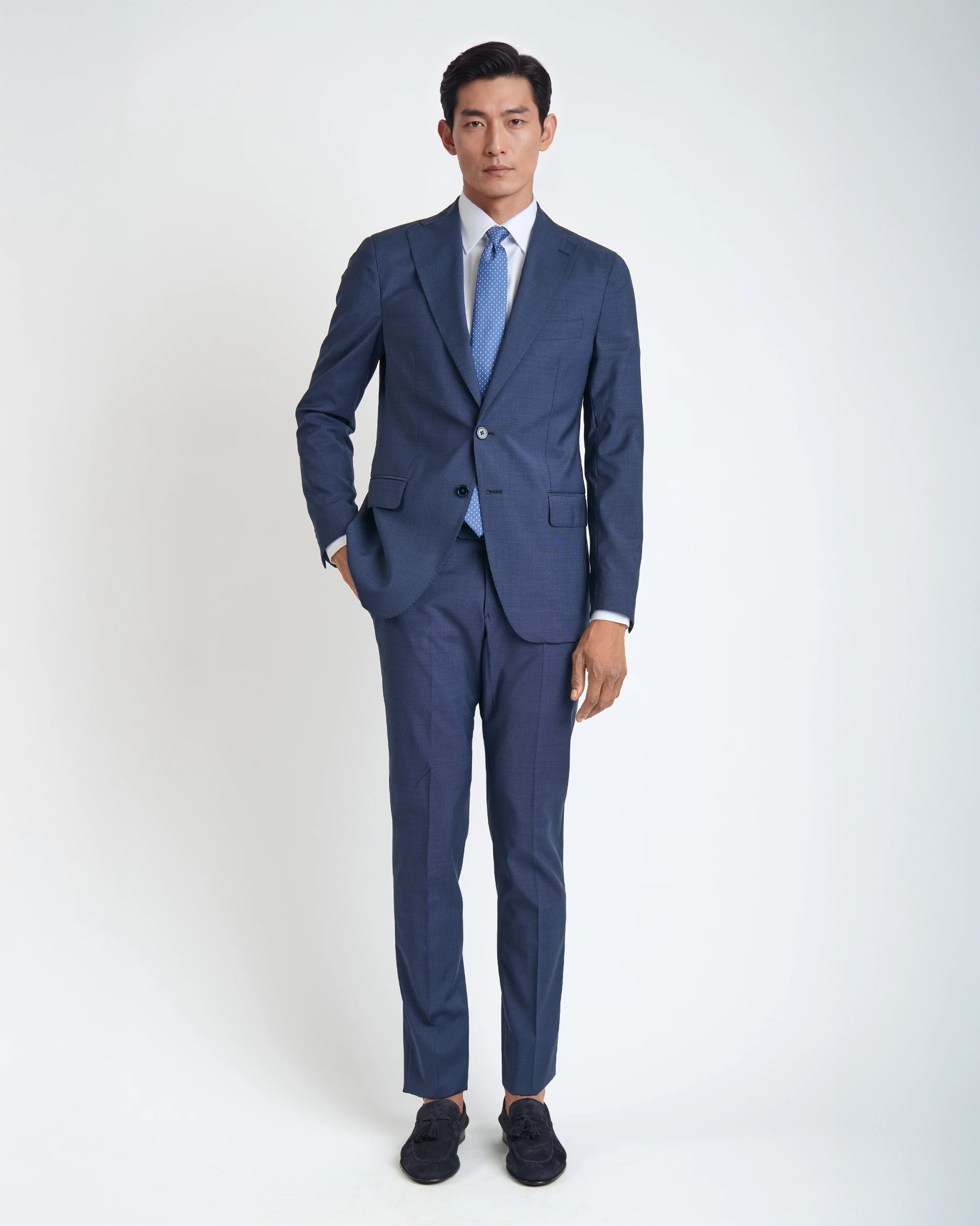 Abito Blu in lana tessuto Zignone
