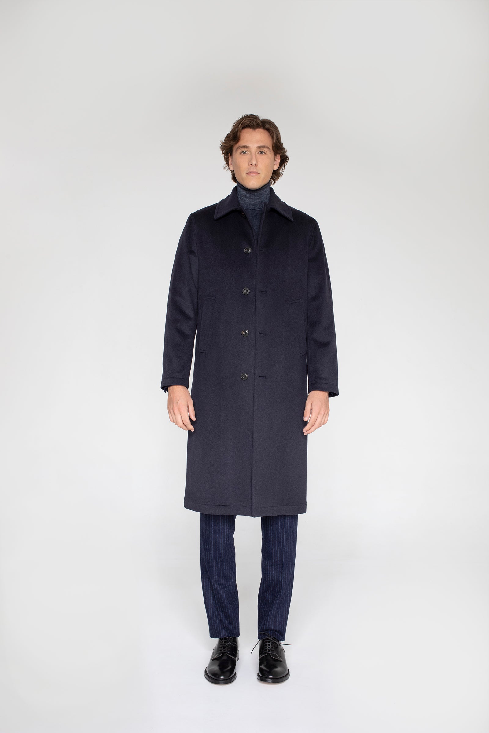 Cappotto Blu in lana e cashmere