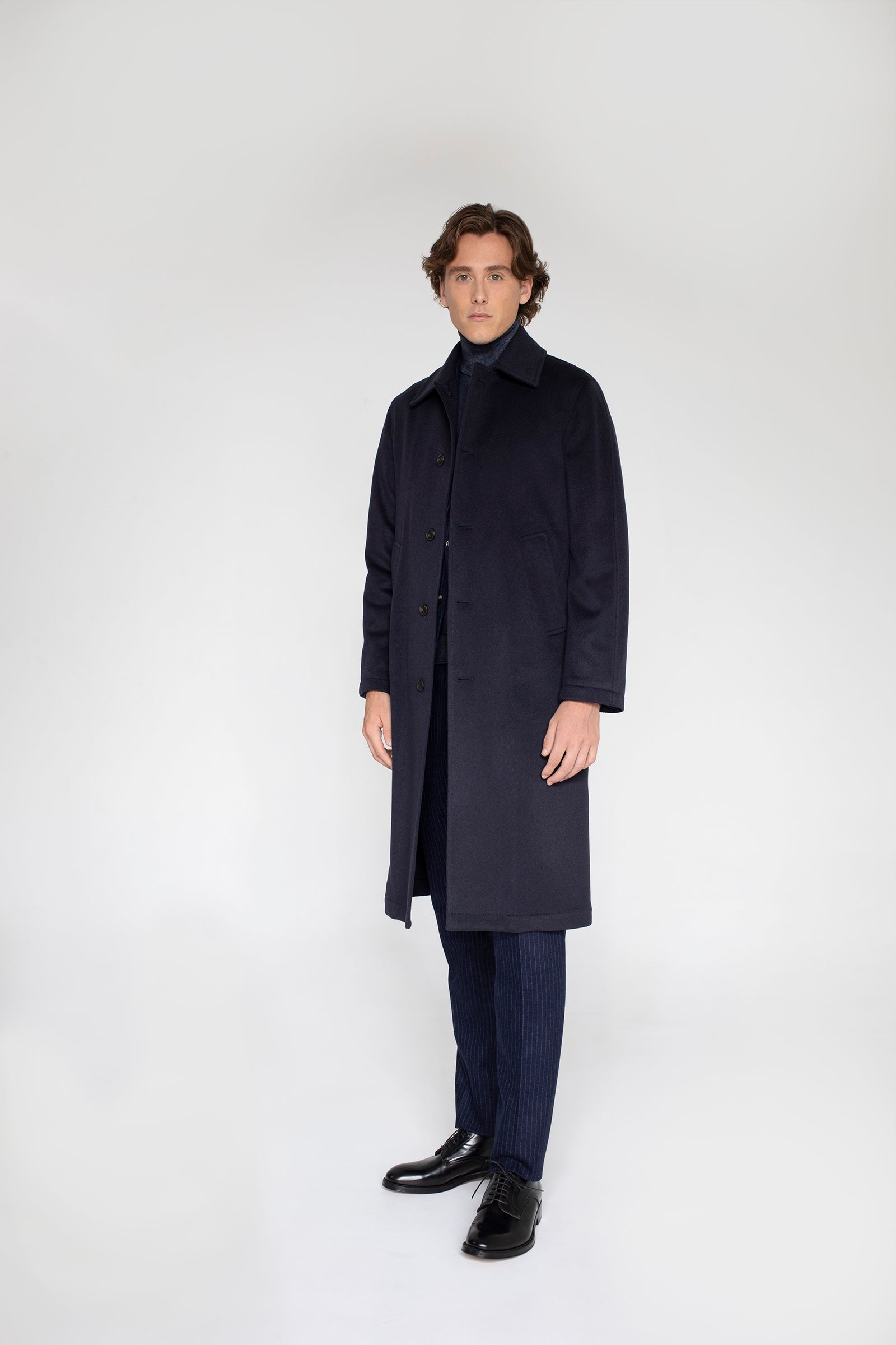 Cappotto Blu in lana e cashmere