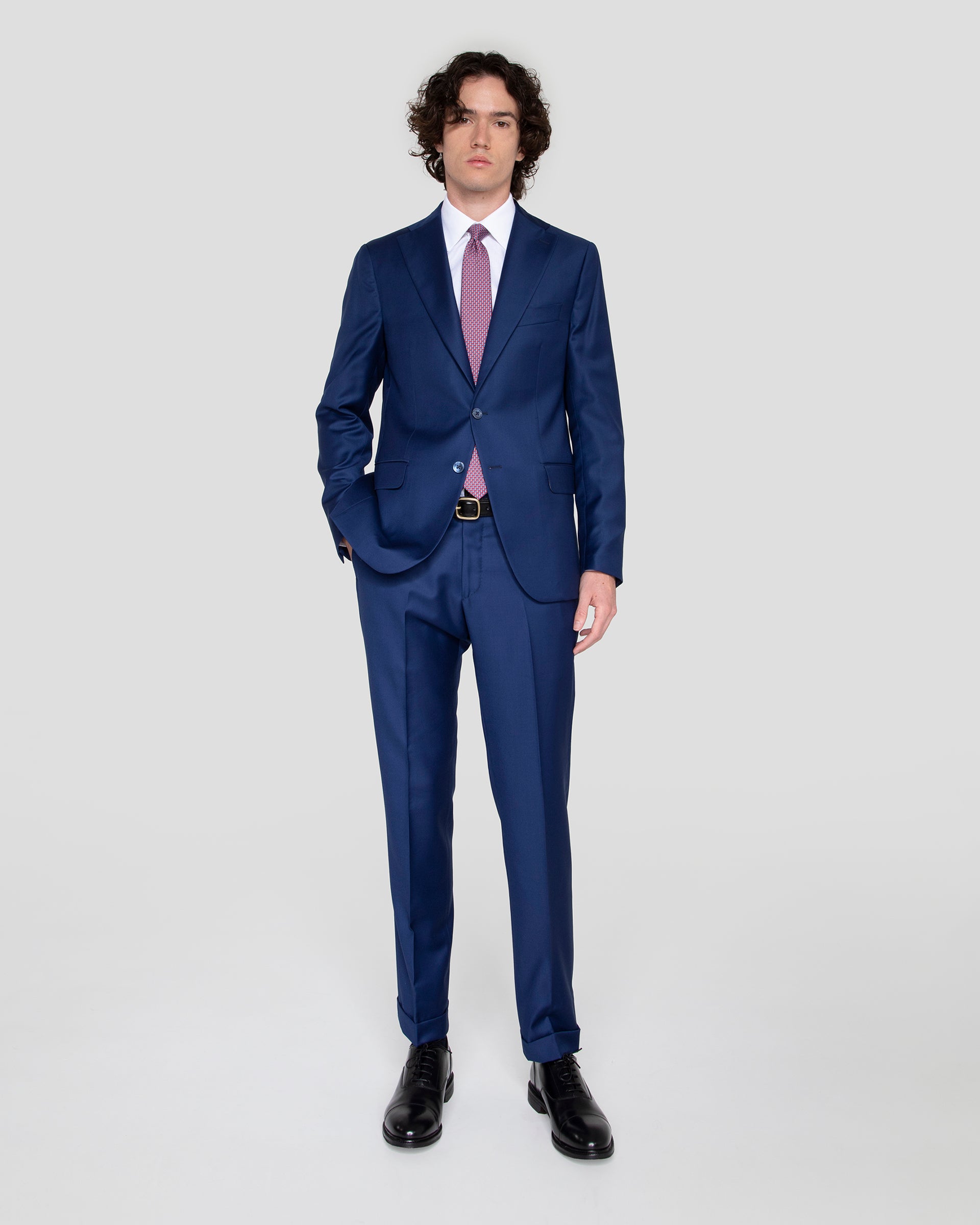 Abito sartoriale blu in pura lana tessuto Ermenegildo Zegna