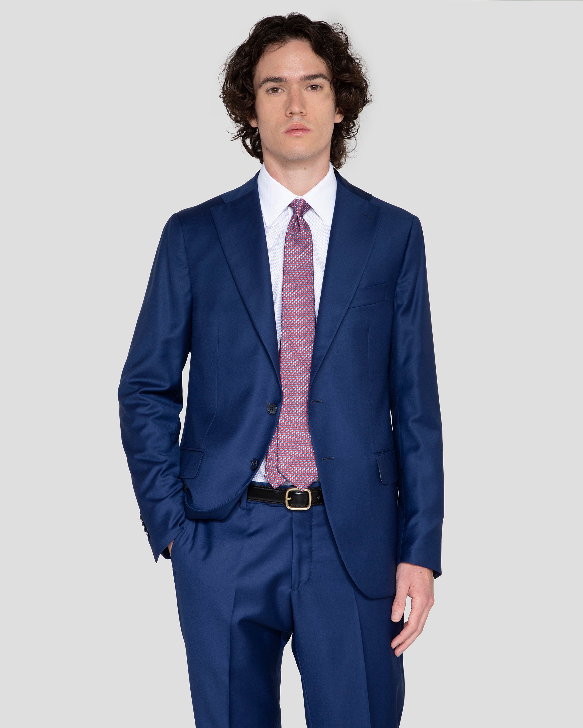 Abito sartoriale blu in pura lana tessuto Ermenegildo Zegna