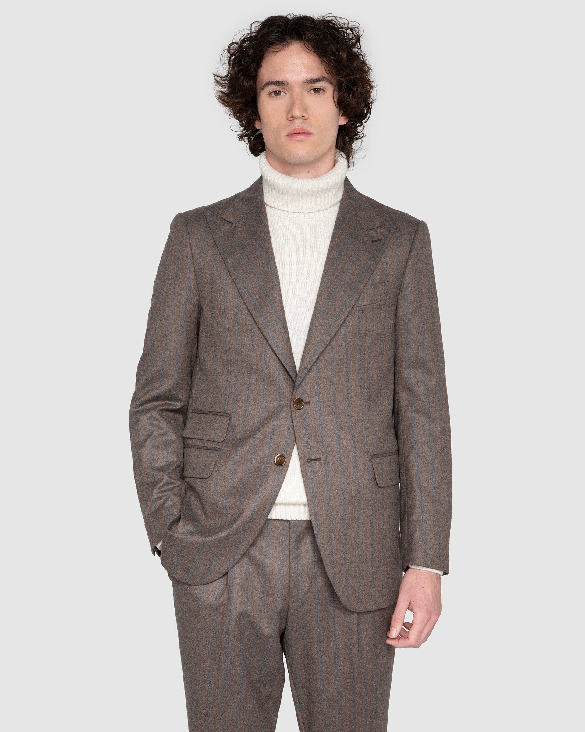 Abito sartoriale ruggine gessato Vintage in Lana, Cotone e Cashmere  tessuto Vitale Barberis & Canonico