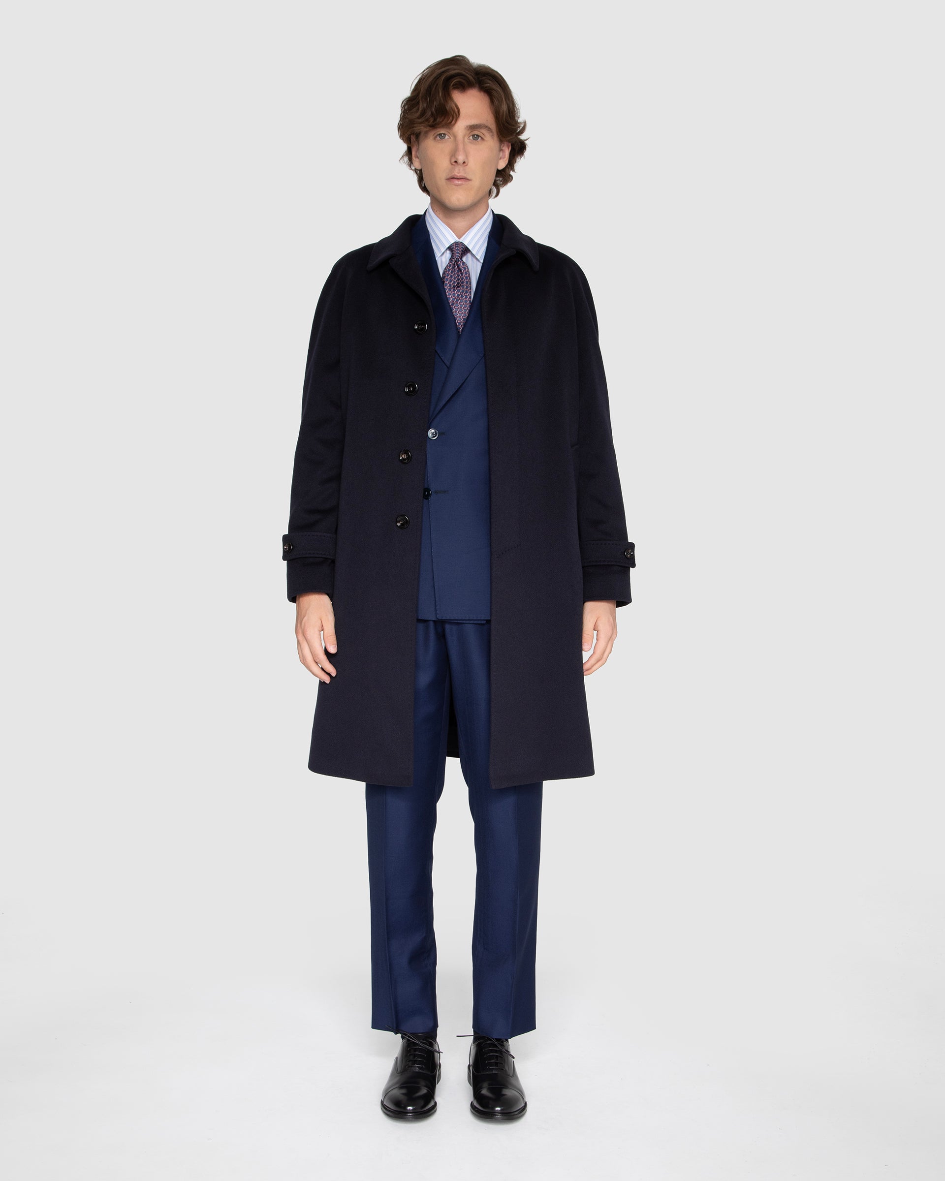 Cappotto Blu in puro casmere del Lanificio Breschi