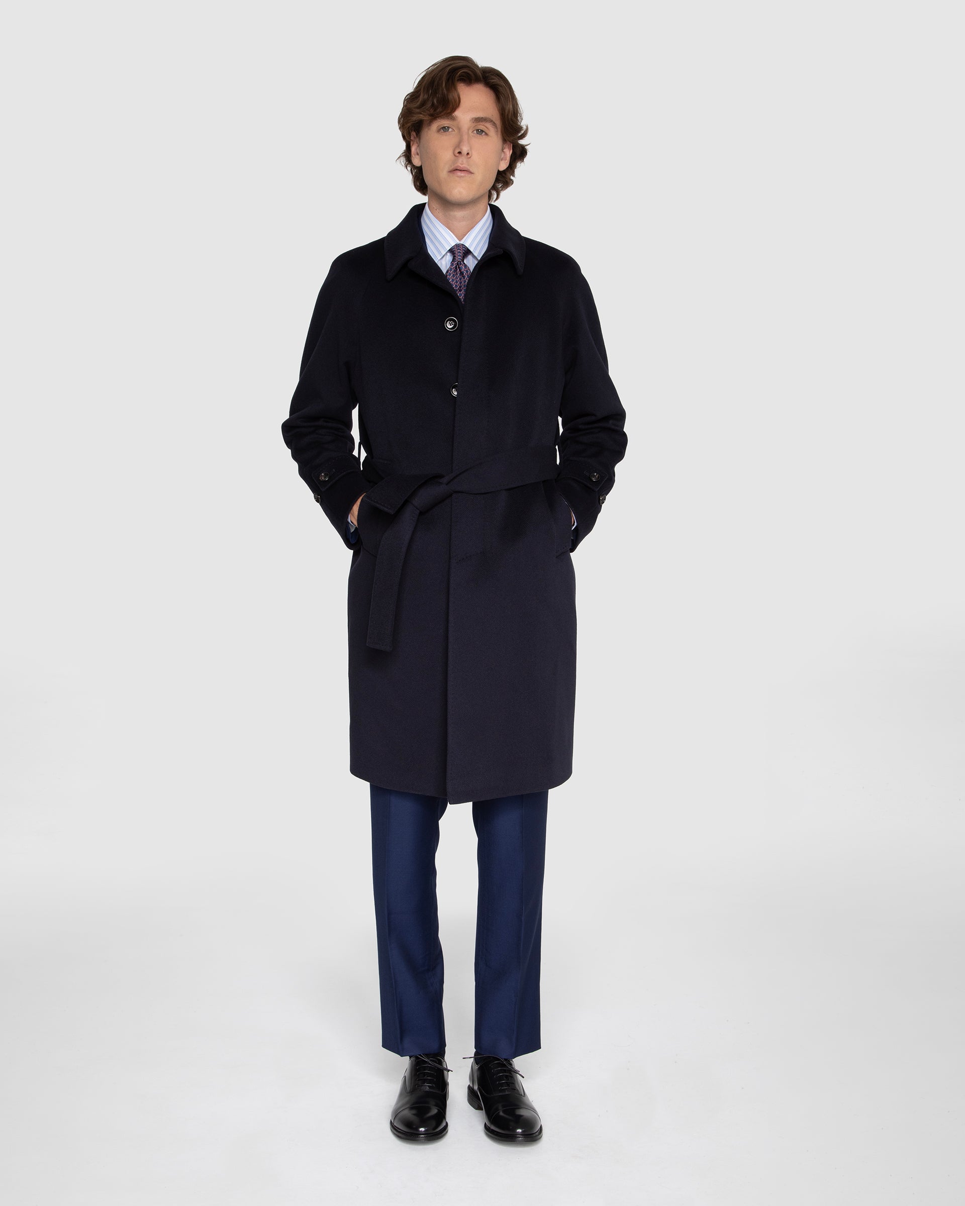 Cappotto Blu in puro casmere del Lanificio Breschi