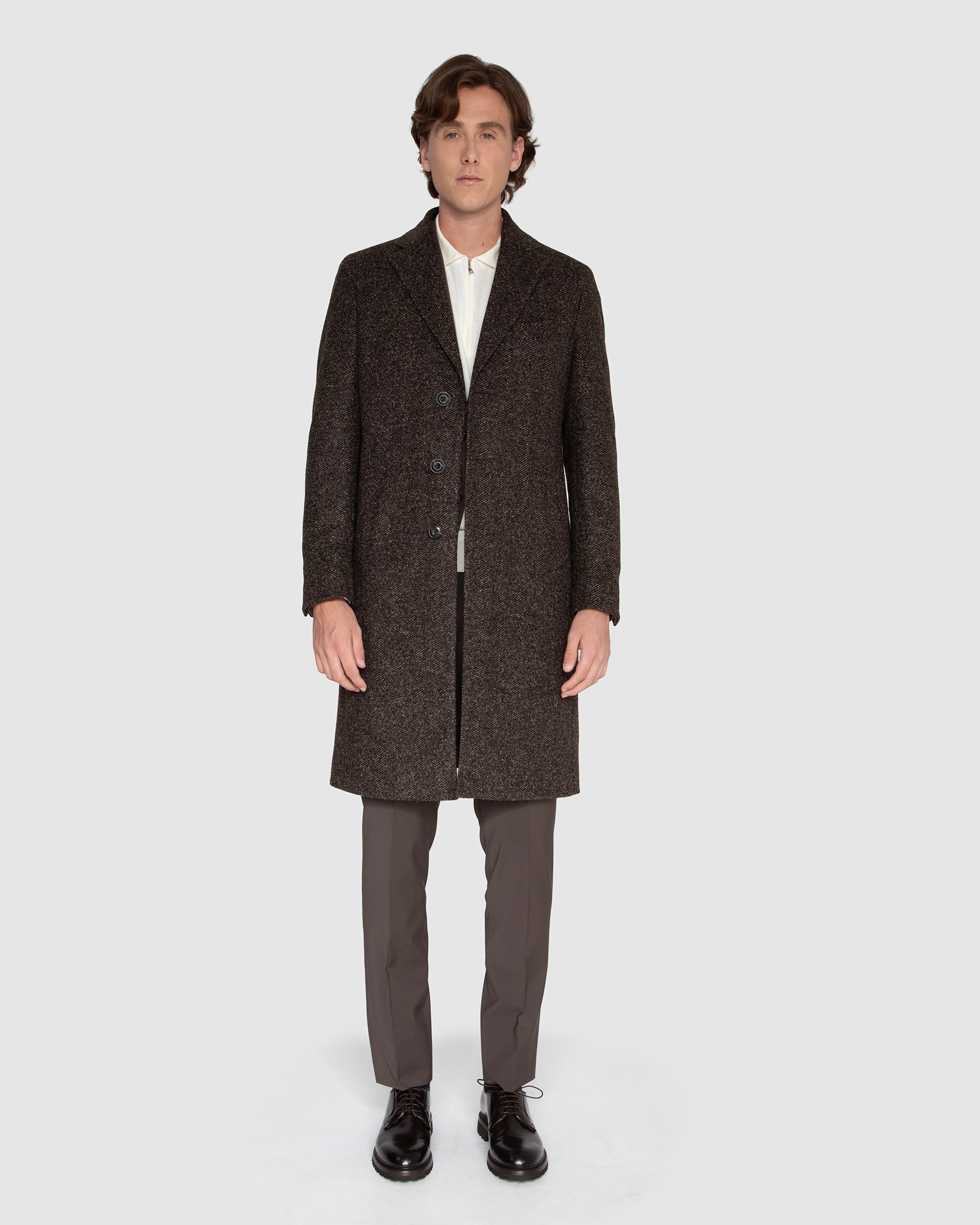 Cappotto in jersey marrone melange