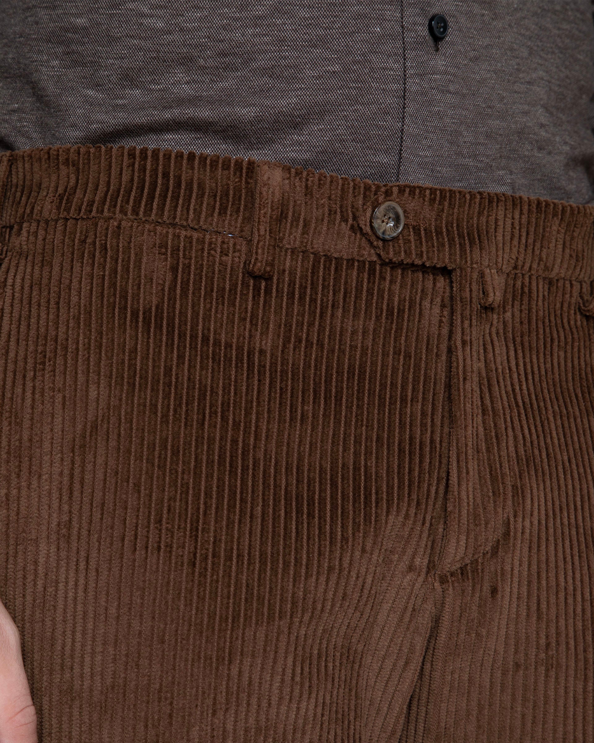 Pantalone Marrone velluto a costa 500 in puro cotone