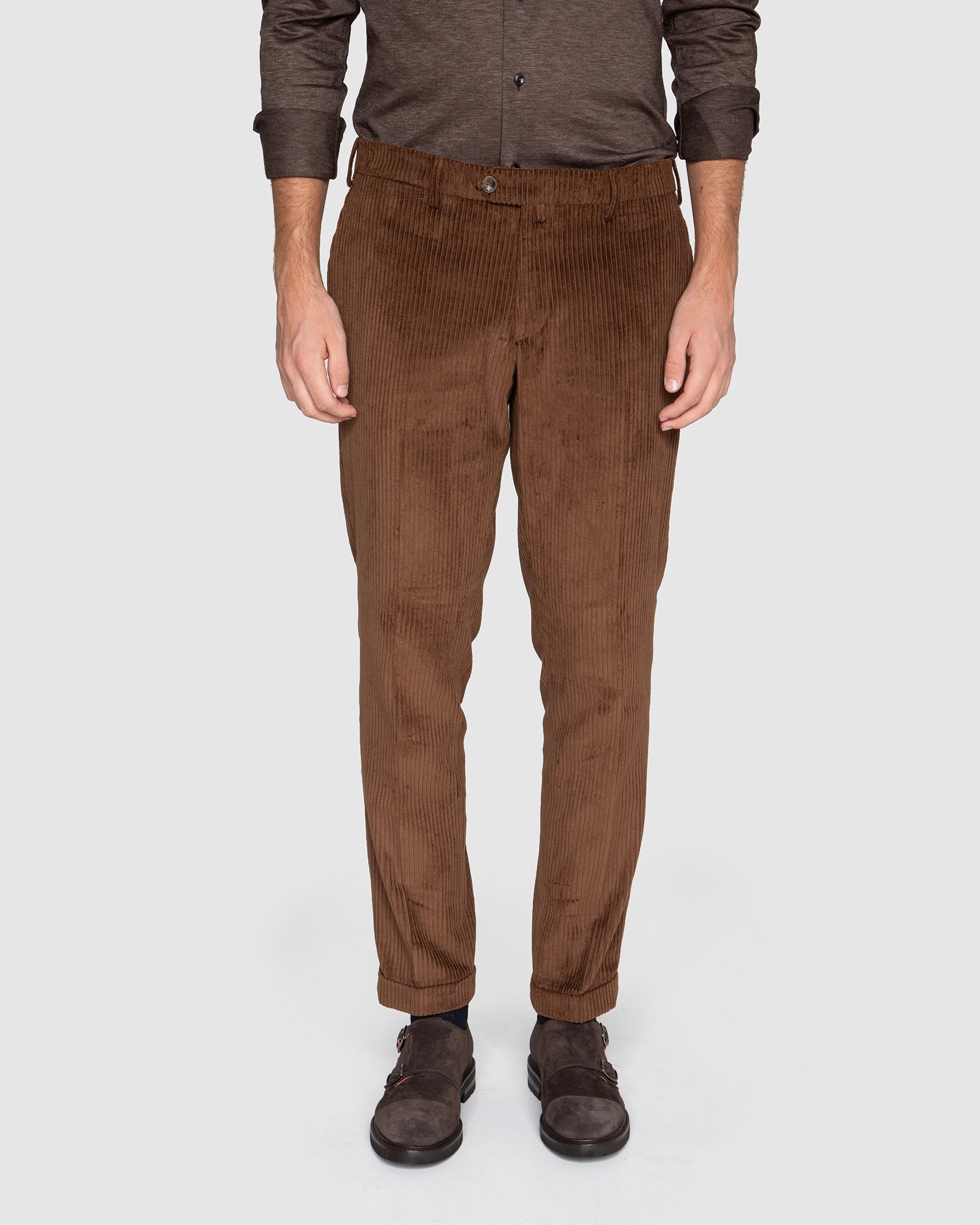 Pantalone Marrone velluto a costa 500 in puro cotone