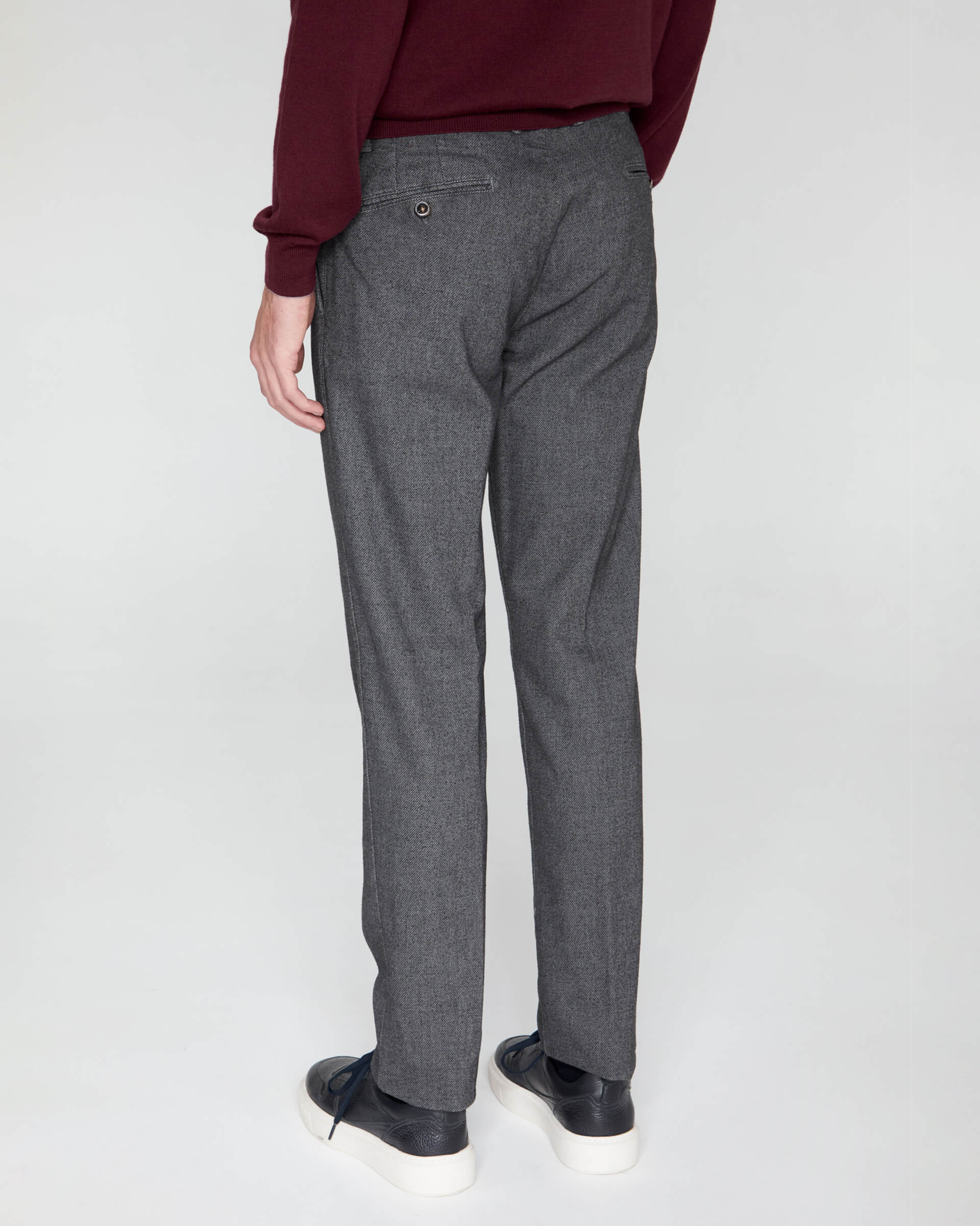 Pantalone Grigio Chino in cotone Stretch Armaturato Lana