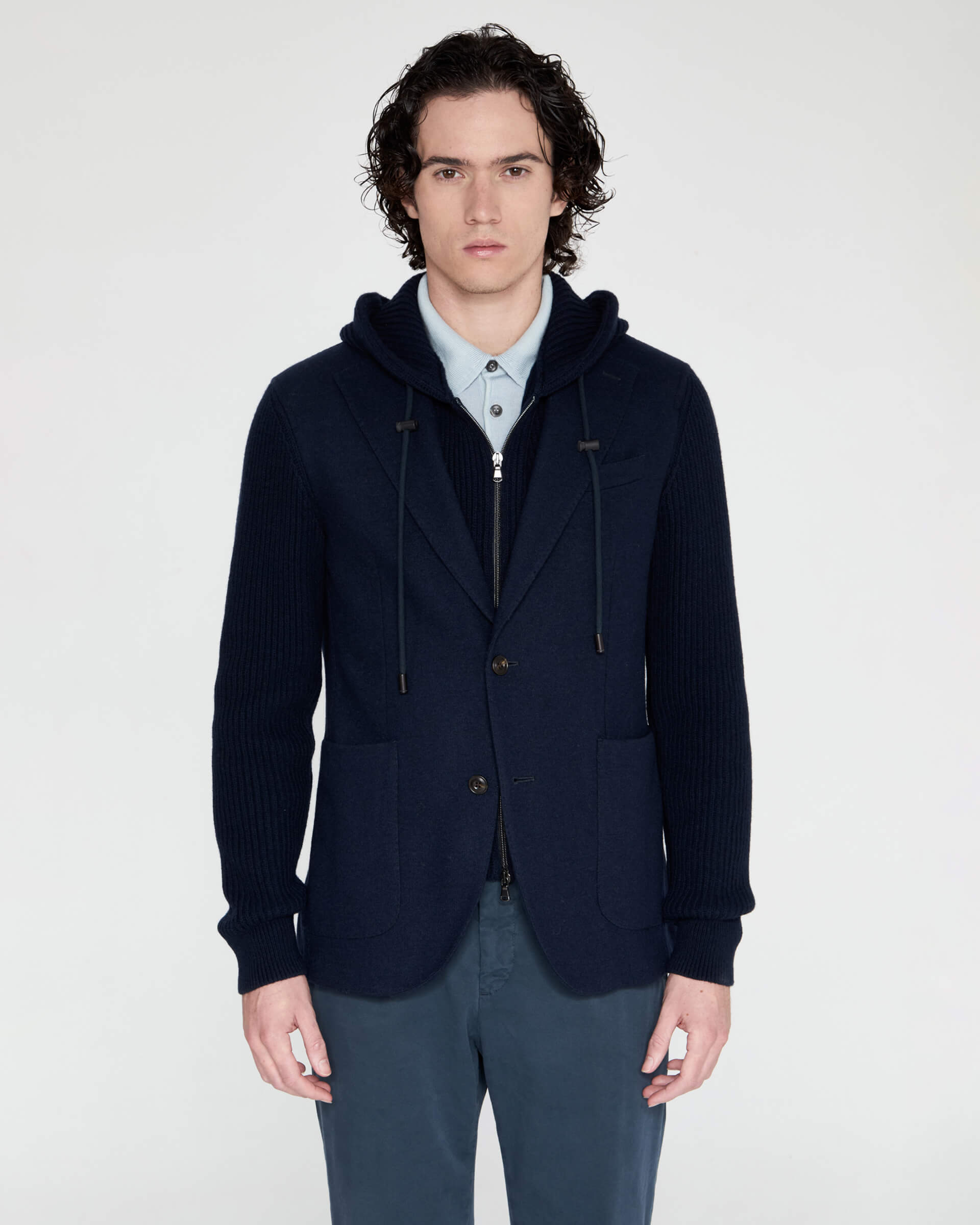 Felpa con cappuccio Blu