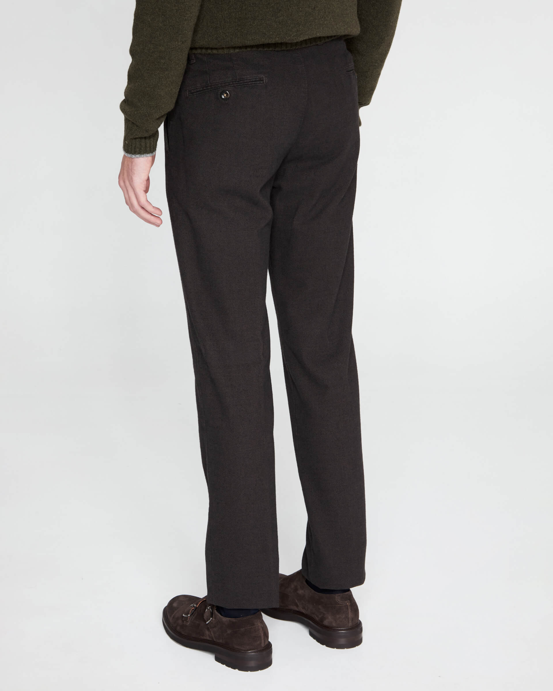 Pantalone Marrone Chino in cotone Stretch Armaturato Lana