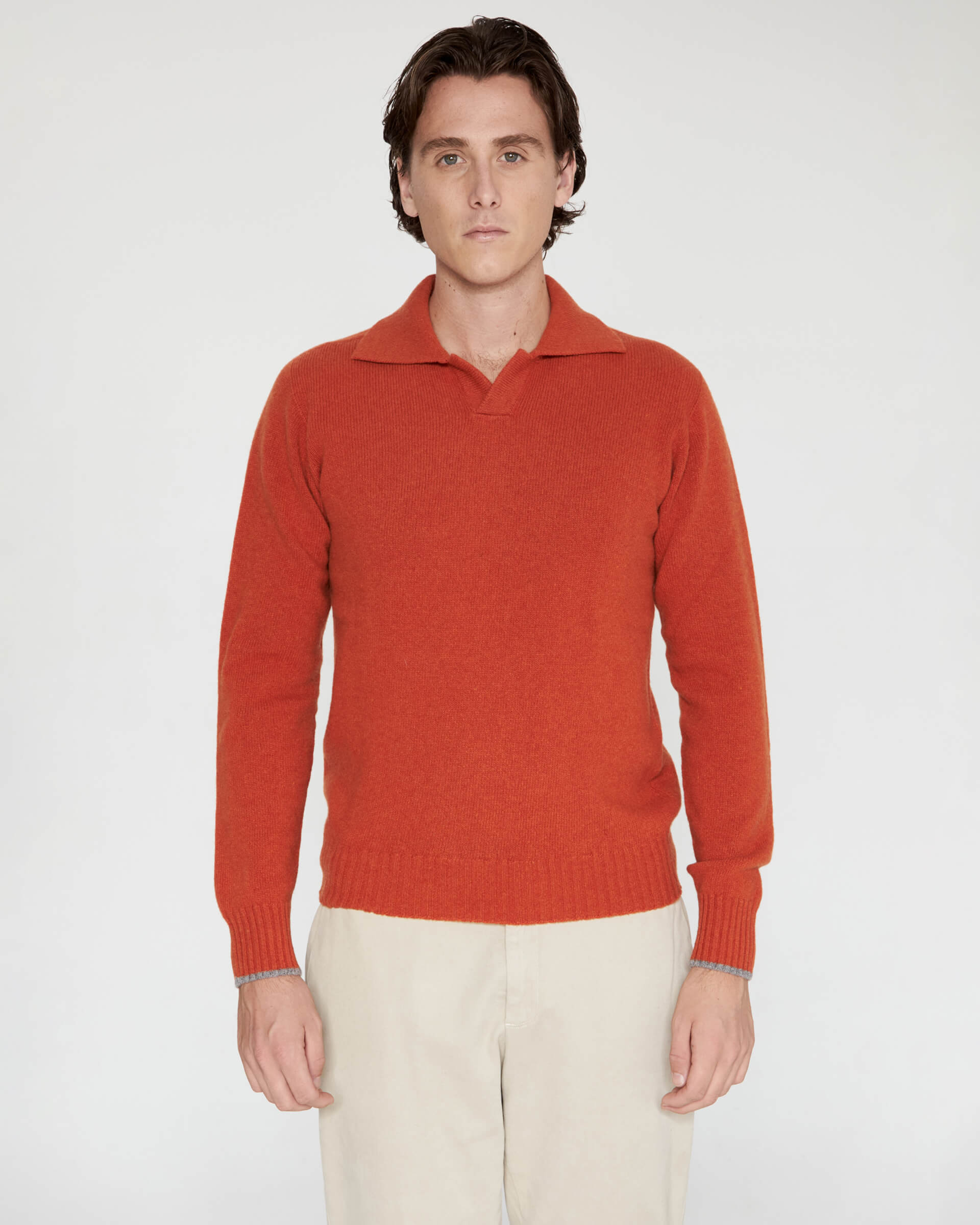 Polo derby Ruggine in pura lana finezza 7