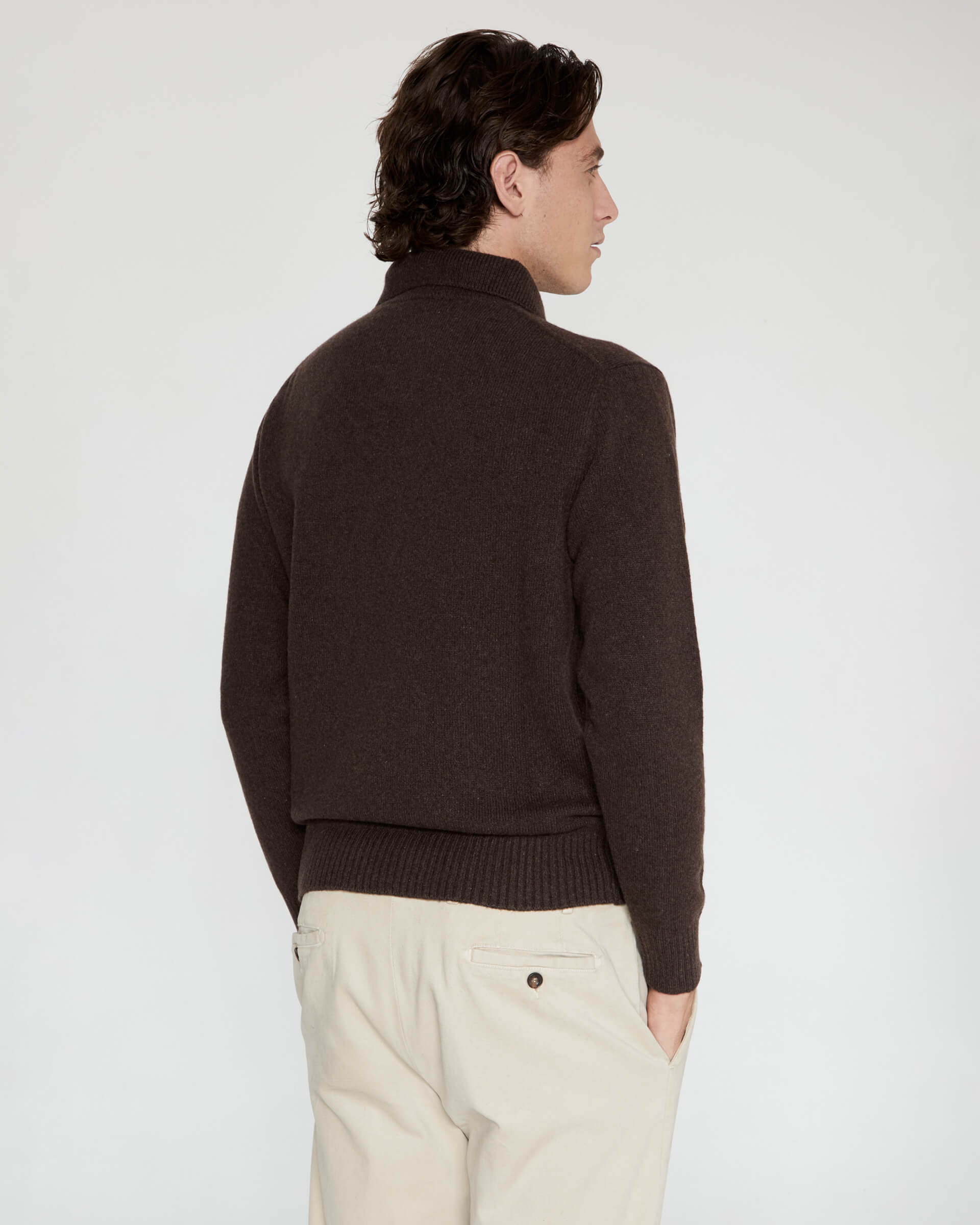 Polo derby Marrone in pura lana finezza 7