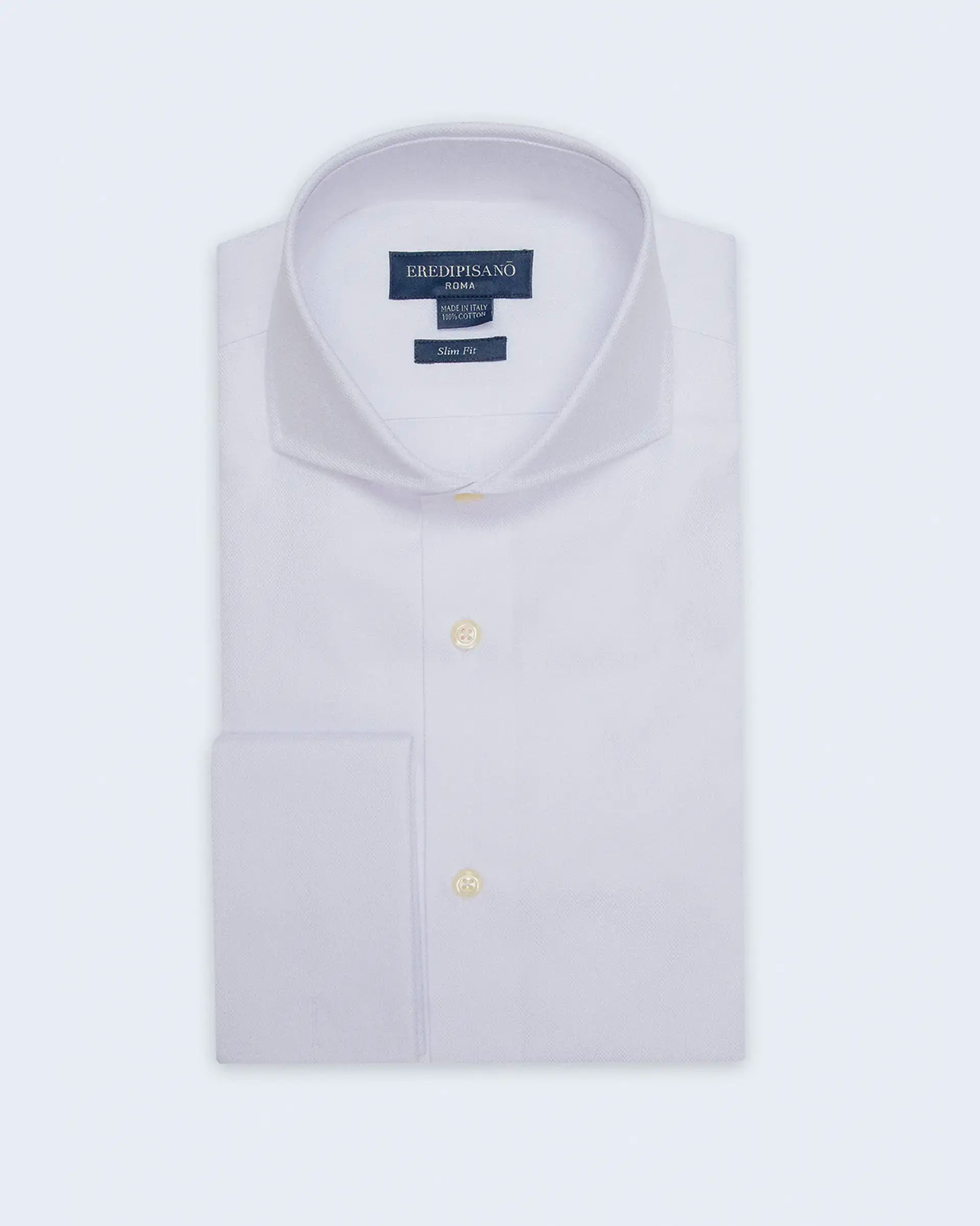 Camicia bianca con polso gemelli slim fit collo Venezia