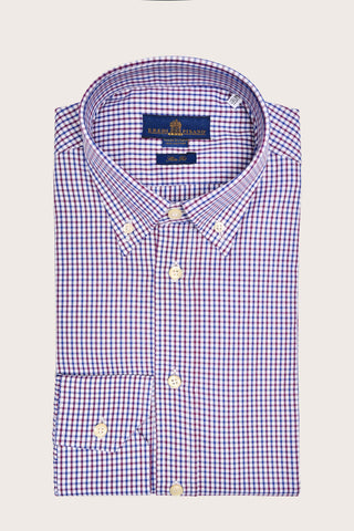 Camicia slim quadro collo button down