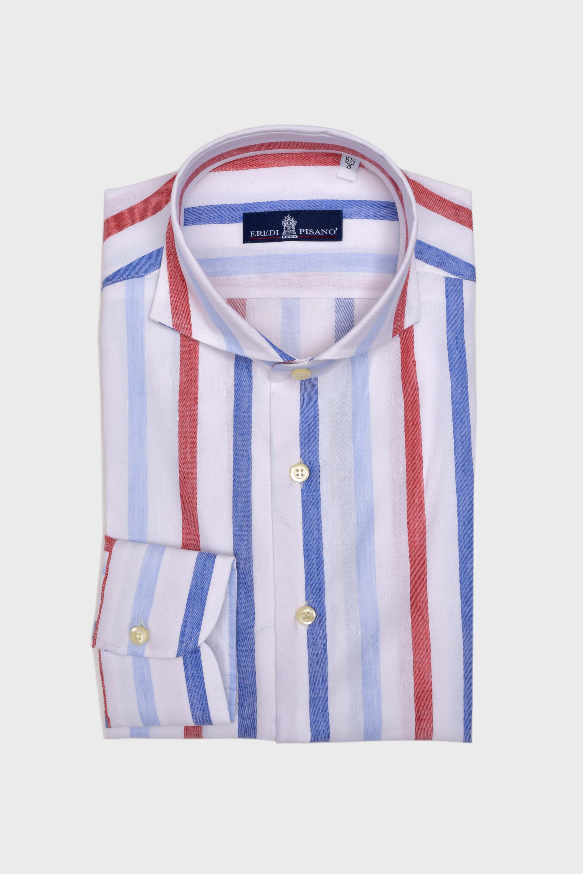 Camicia fantasia slim fit collo francese