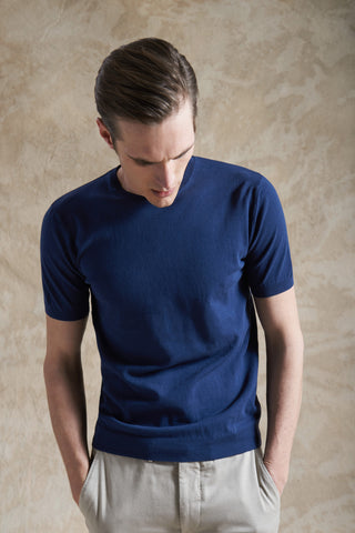 T-shirt cotone crepe blu