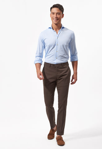 Pantalone testa di moro in lana strech
