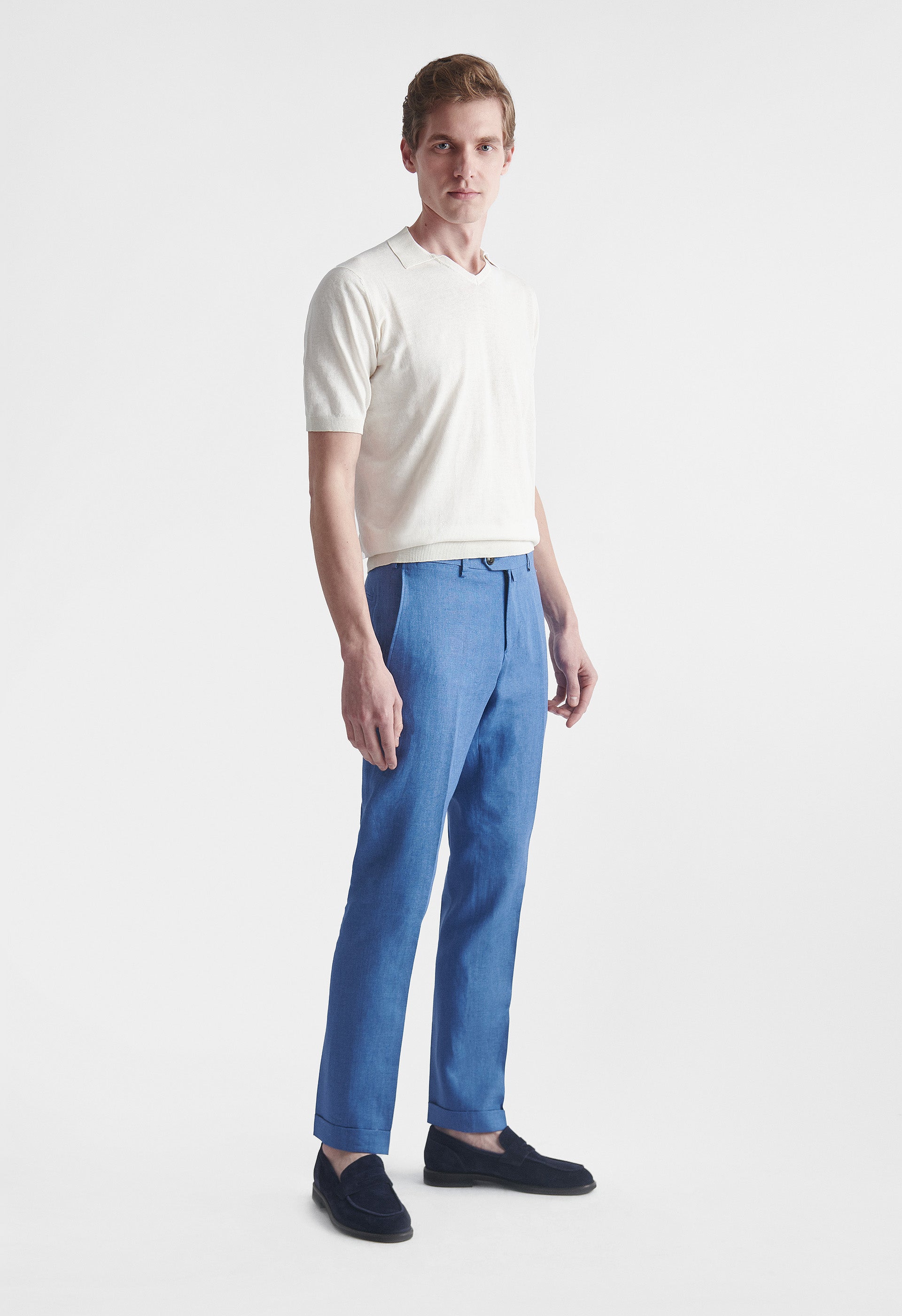 Leisure fit pure linen trousers with coulisse  Buonanno